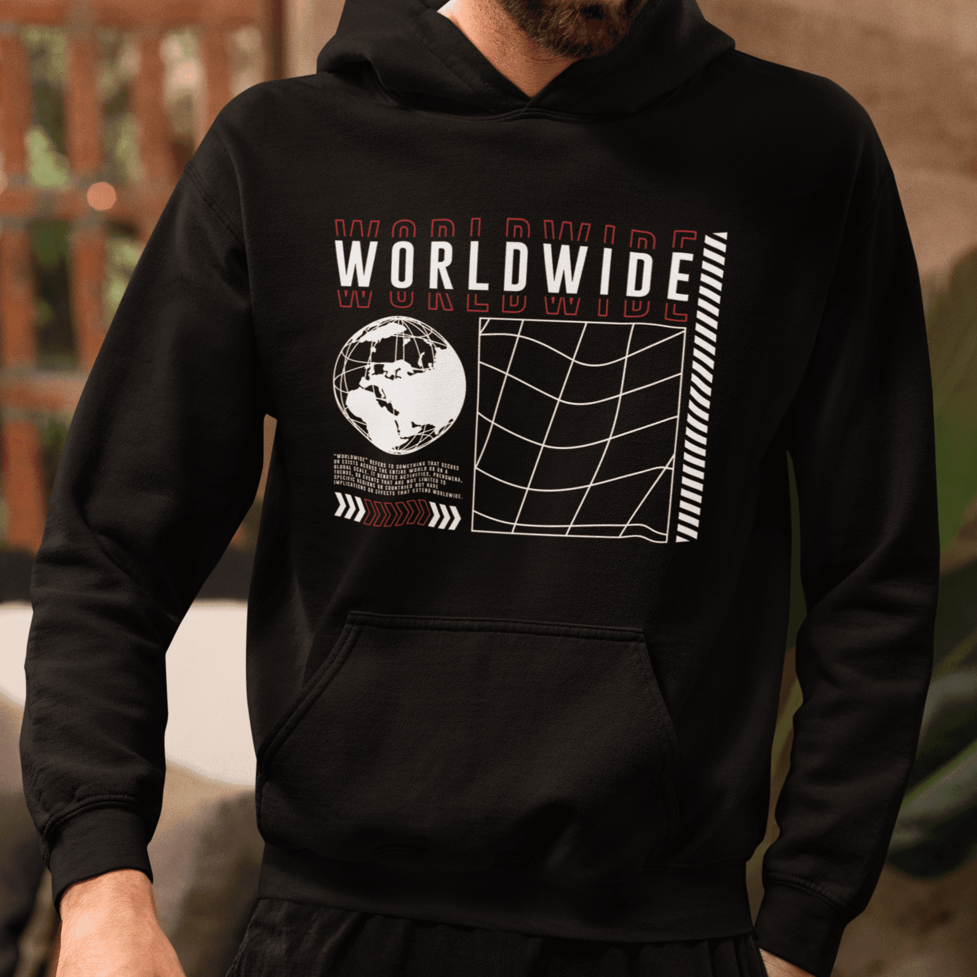 Persepto Worldwide 2 Oversize Hoodie (Kapşonlu Sweatshirt) - Premium Kalite %100 Pamuk main variant image