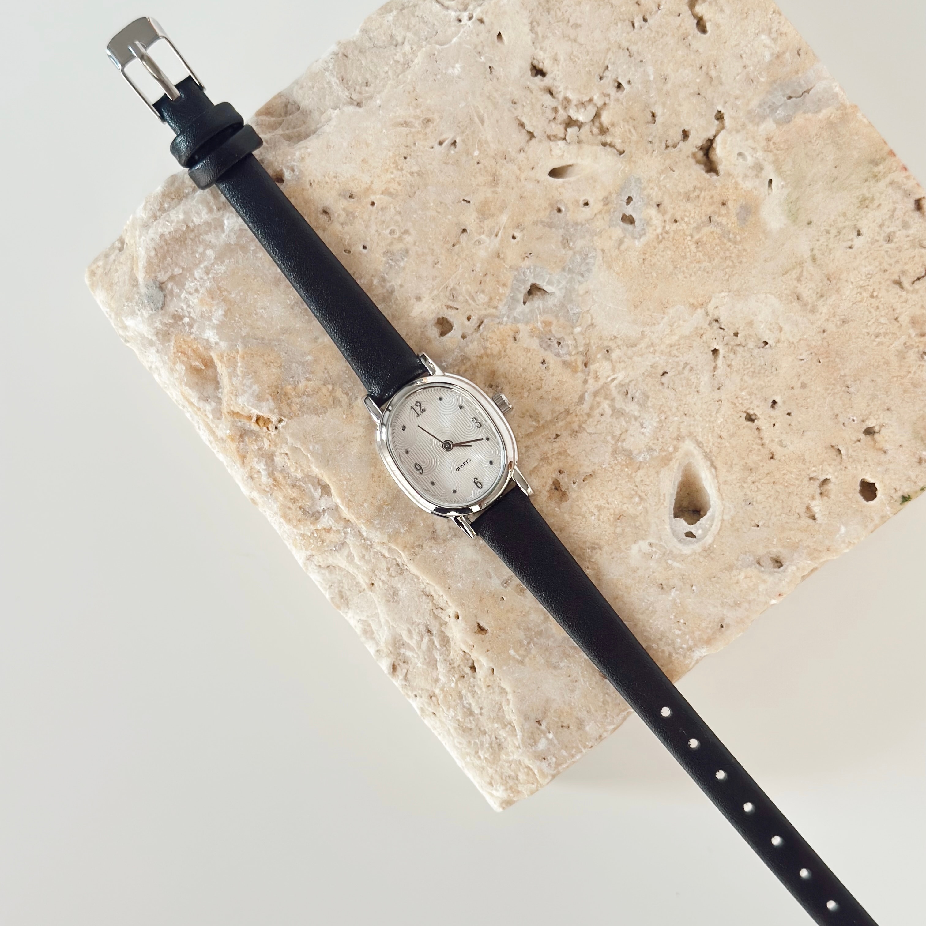 Sapphire Gümüş Siyah Kordon Saat