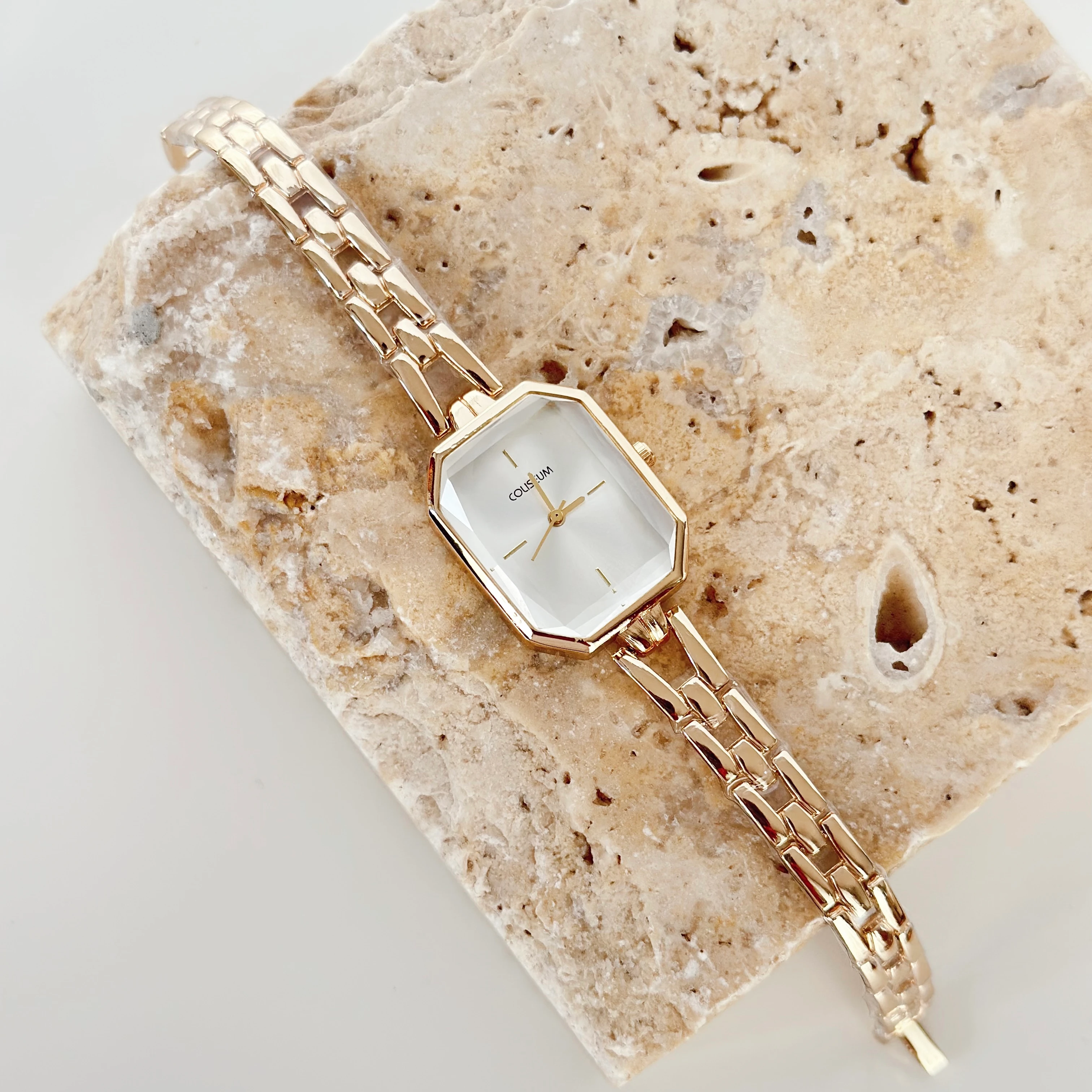 Angulaire Gold Saat Beyaz