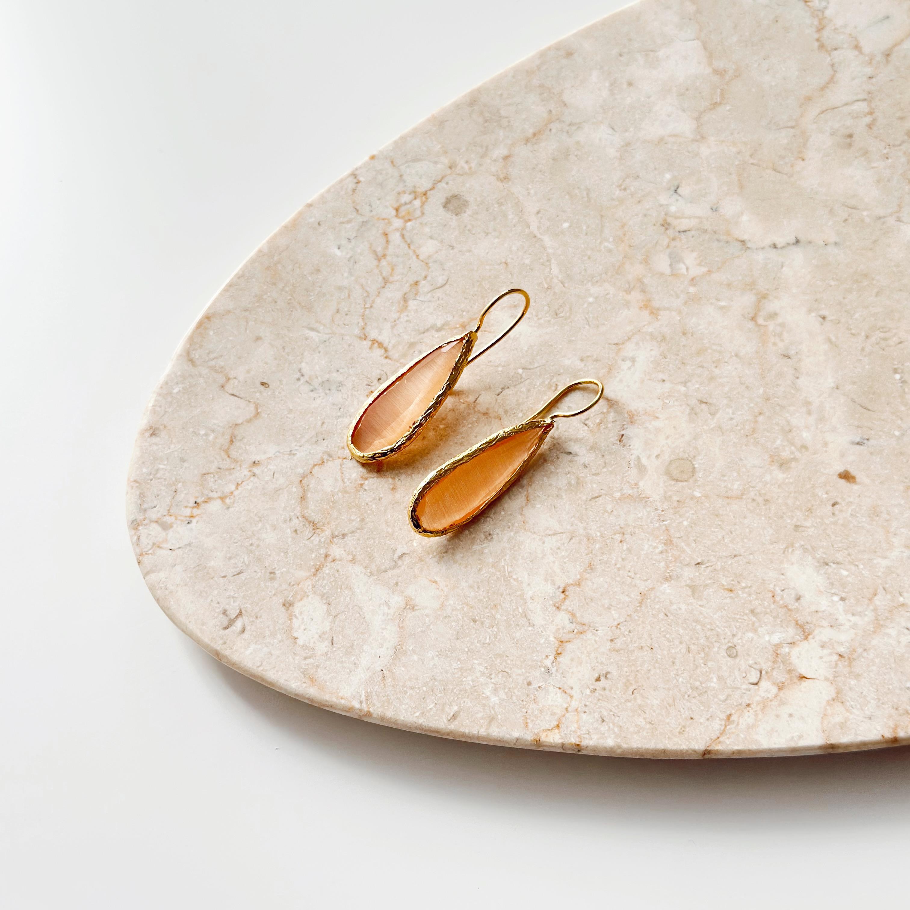 Oeil incline Doğal taş küpe