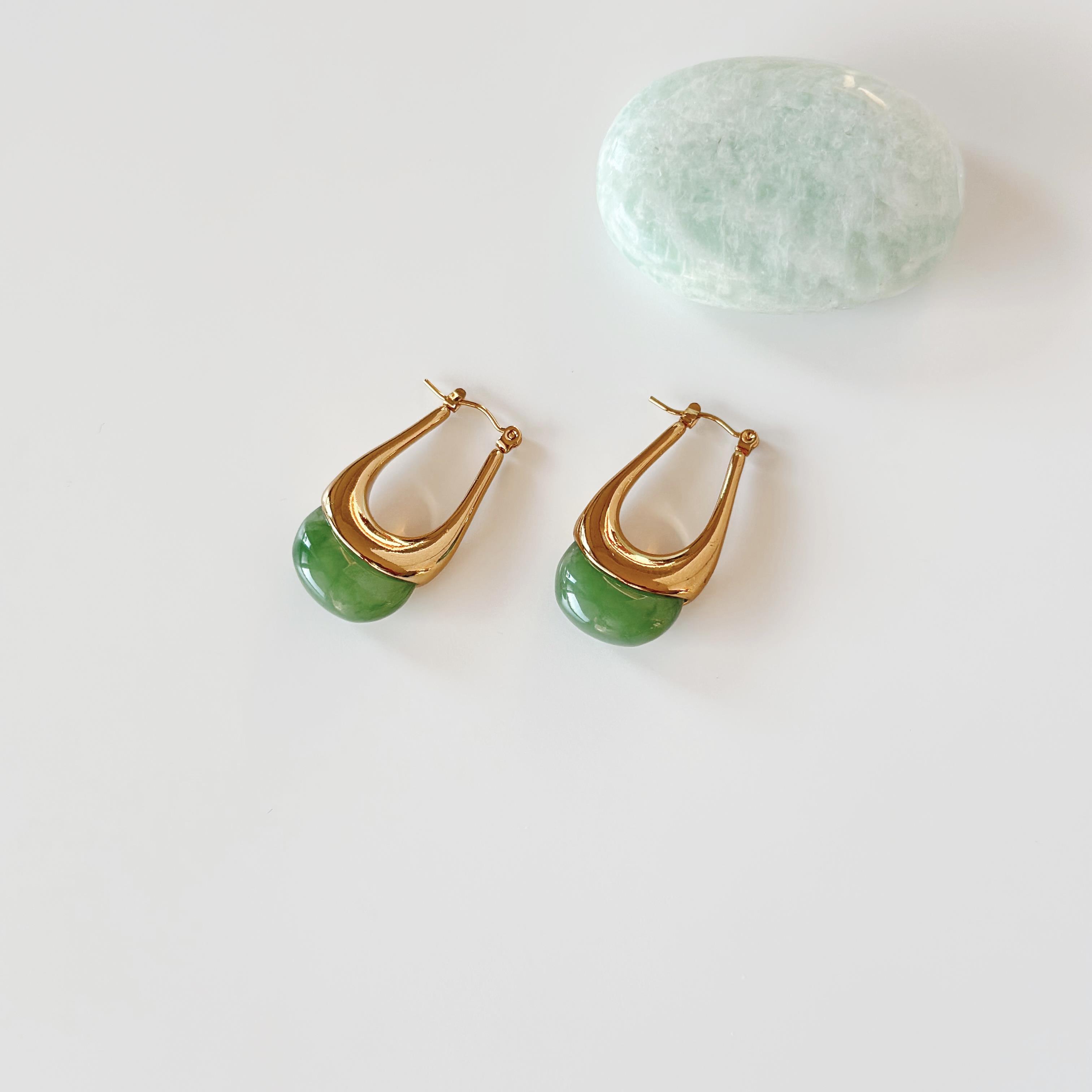 Verde menta Çelik küpe