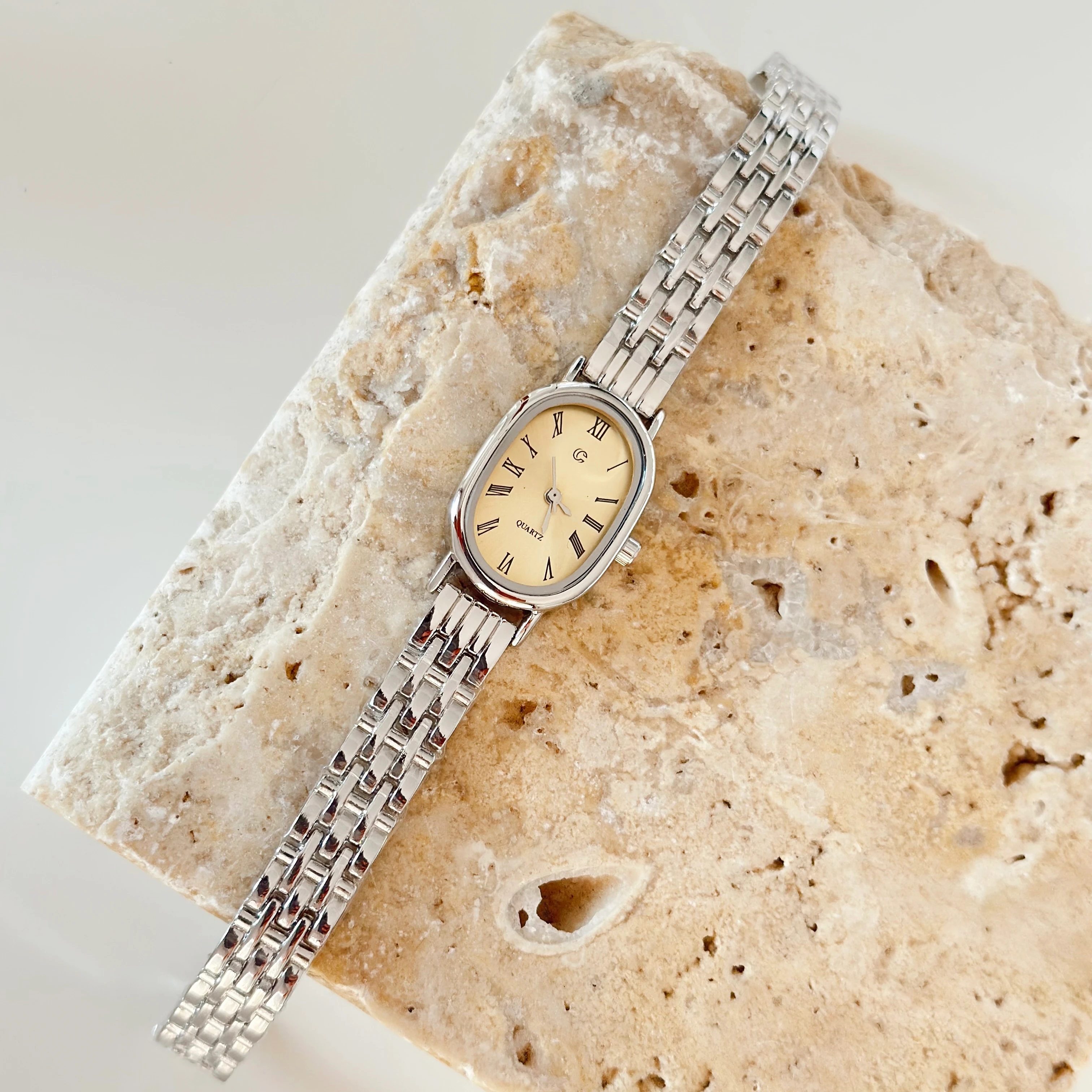 Churn Gümüş Saat Sarı