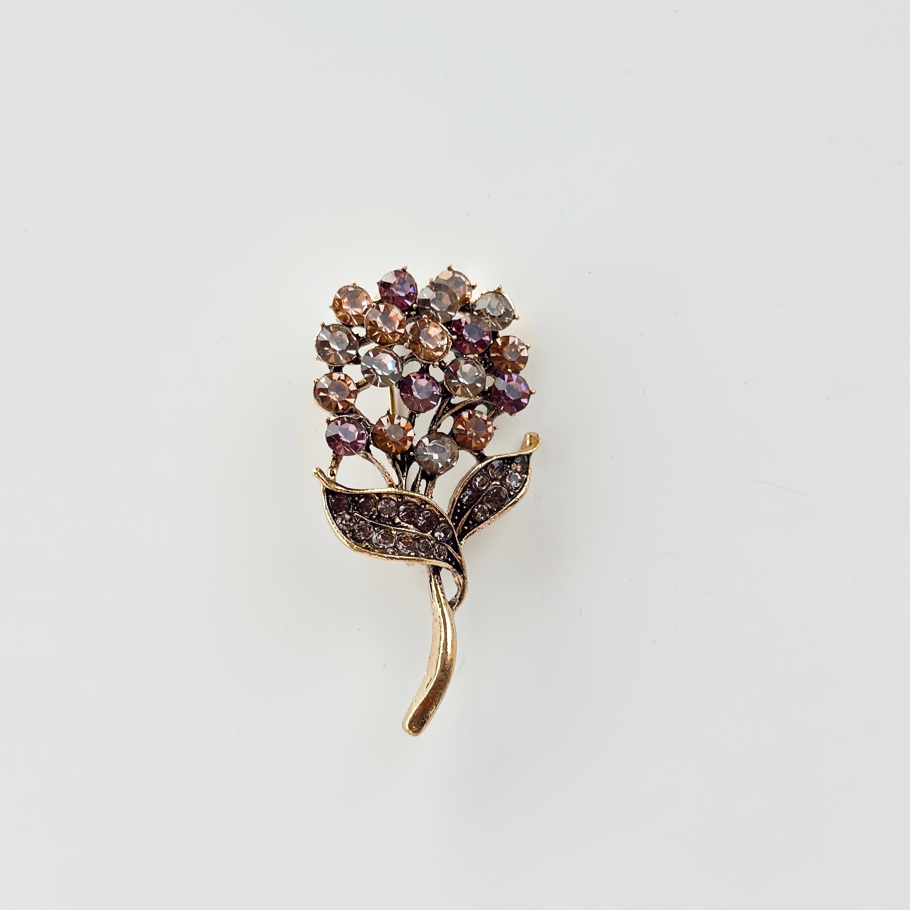 Renkli Taş Çiçek Broş