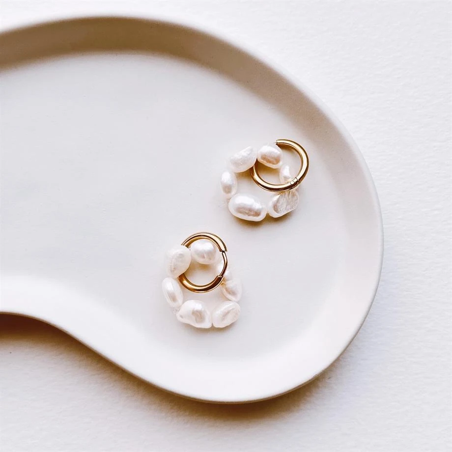 Halka incili Küpe | Çelik