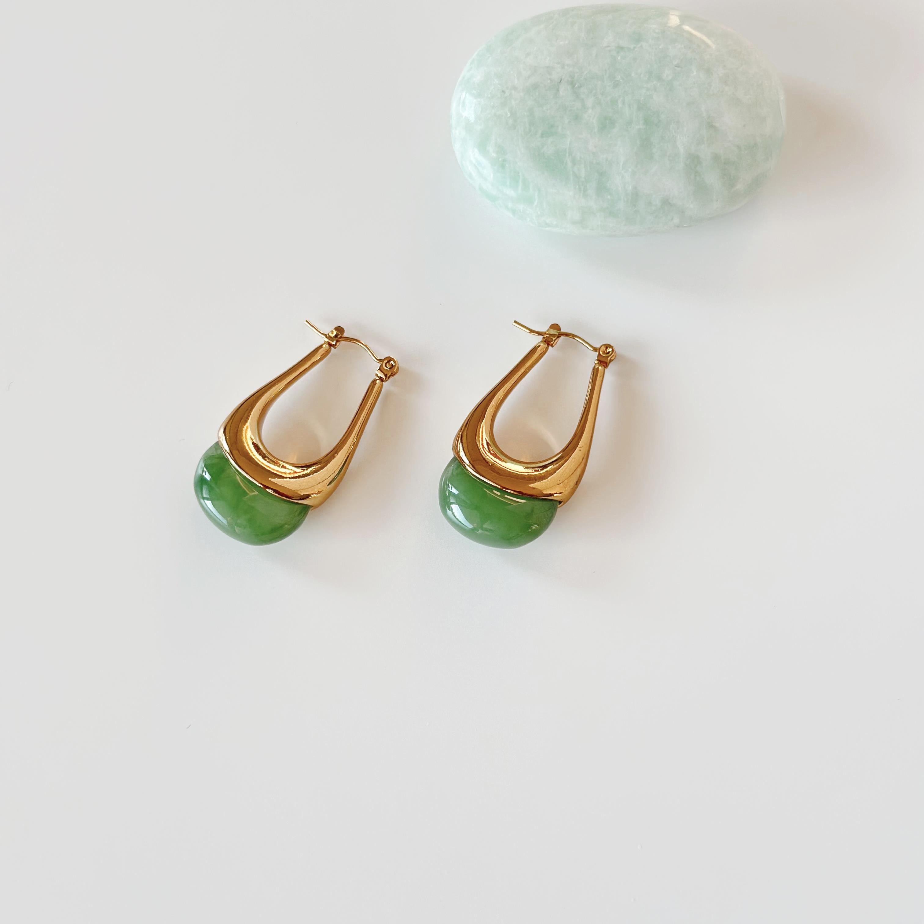 Verde menta Çelik küpe