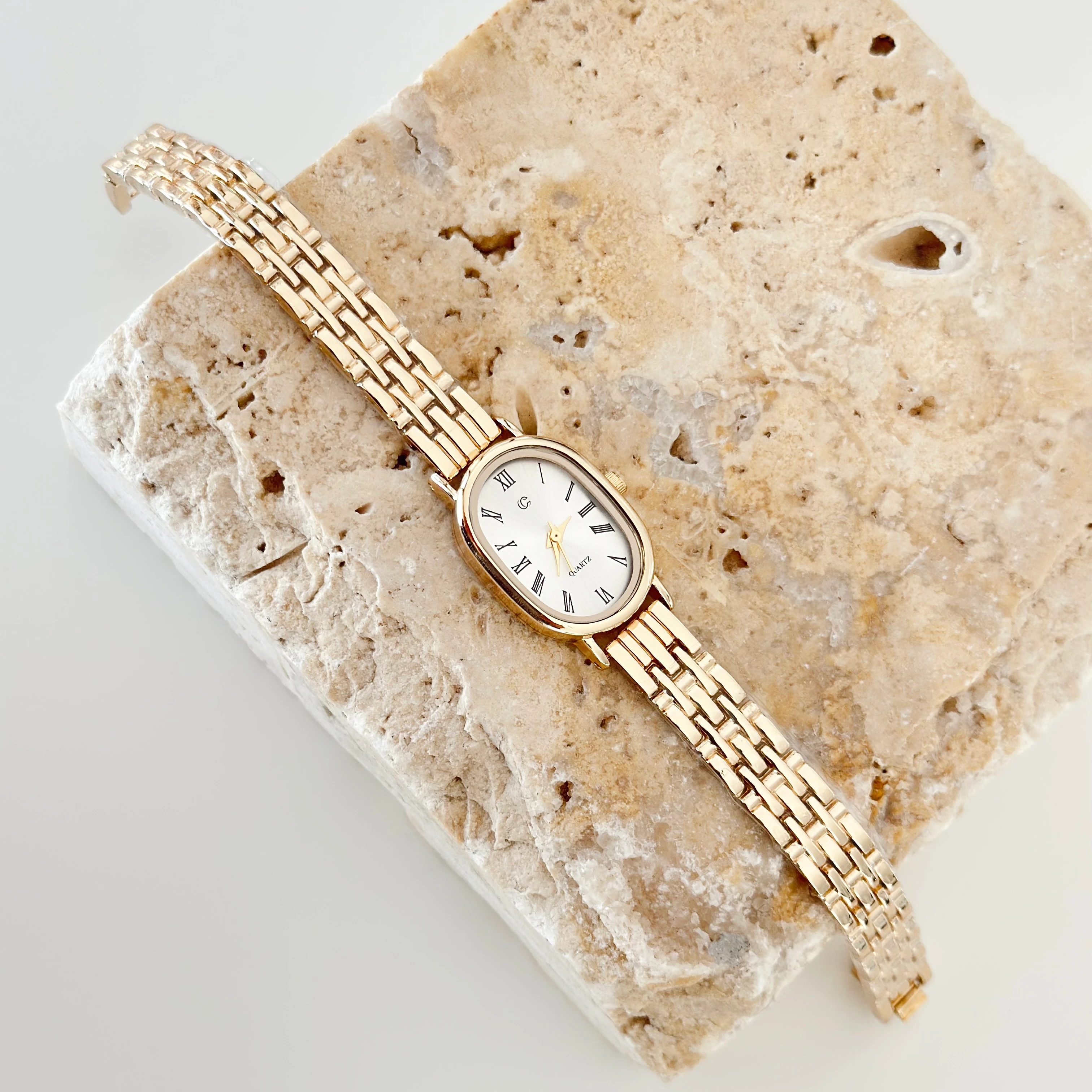 Churn Gold Saat Beyaz