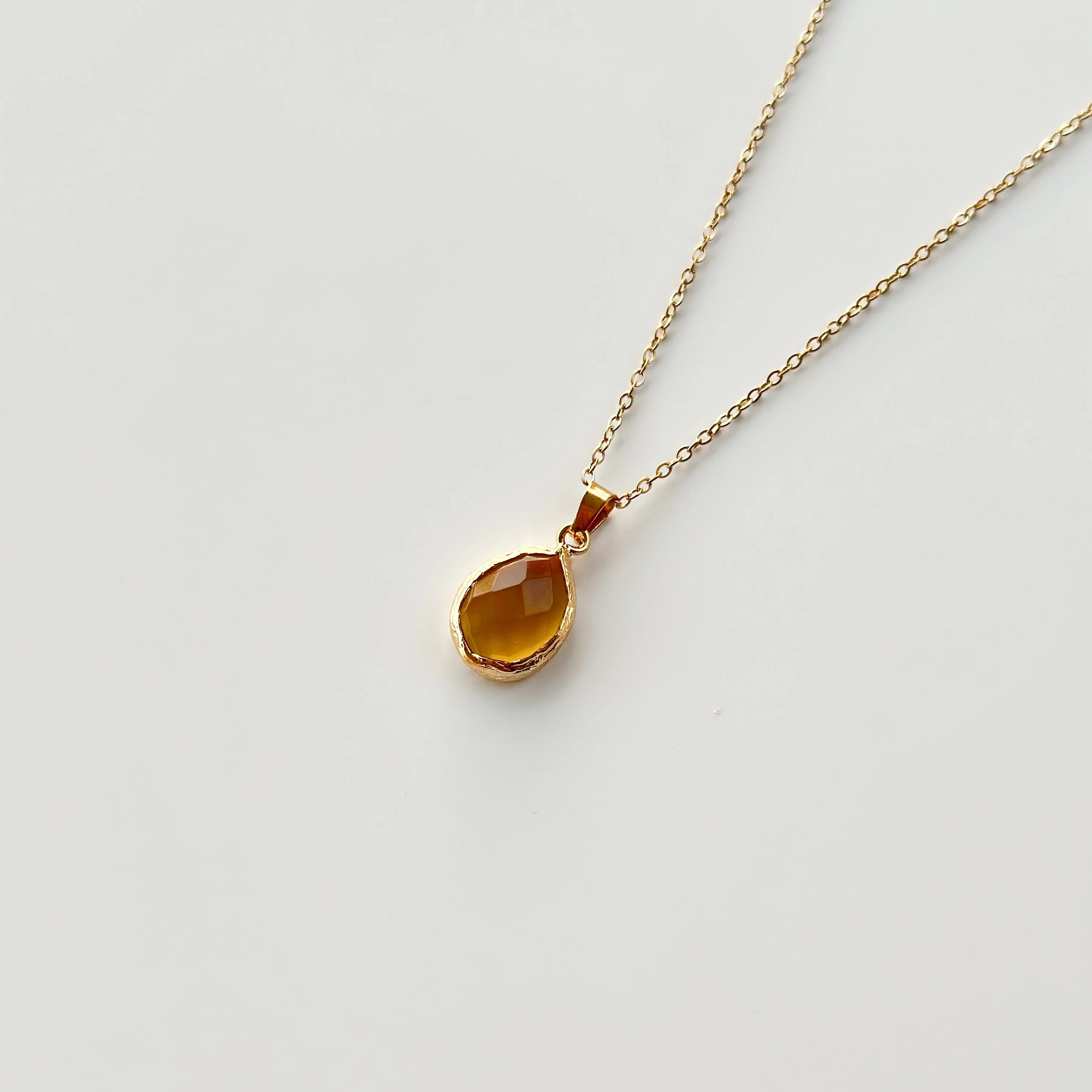 Bal Rengi Akik Doğal Taş Kolye