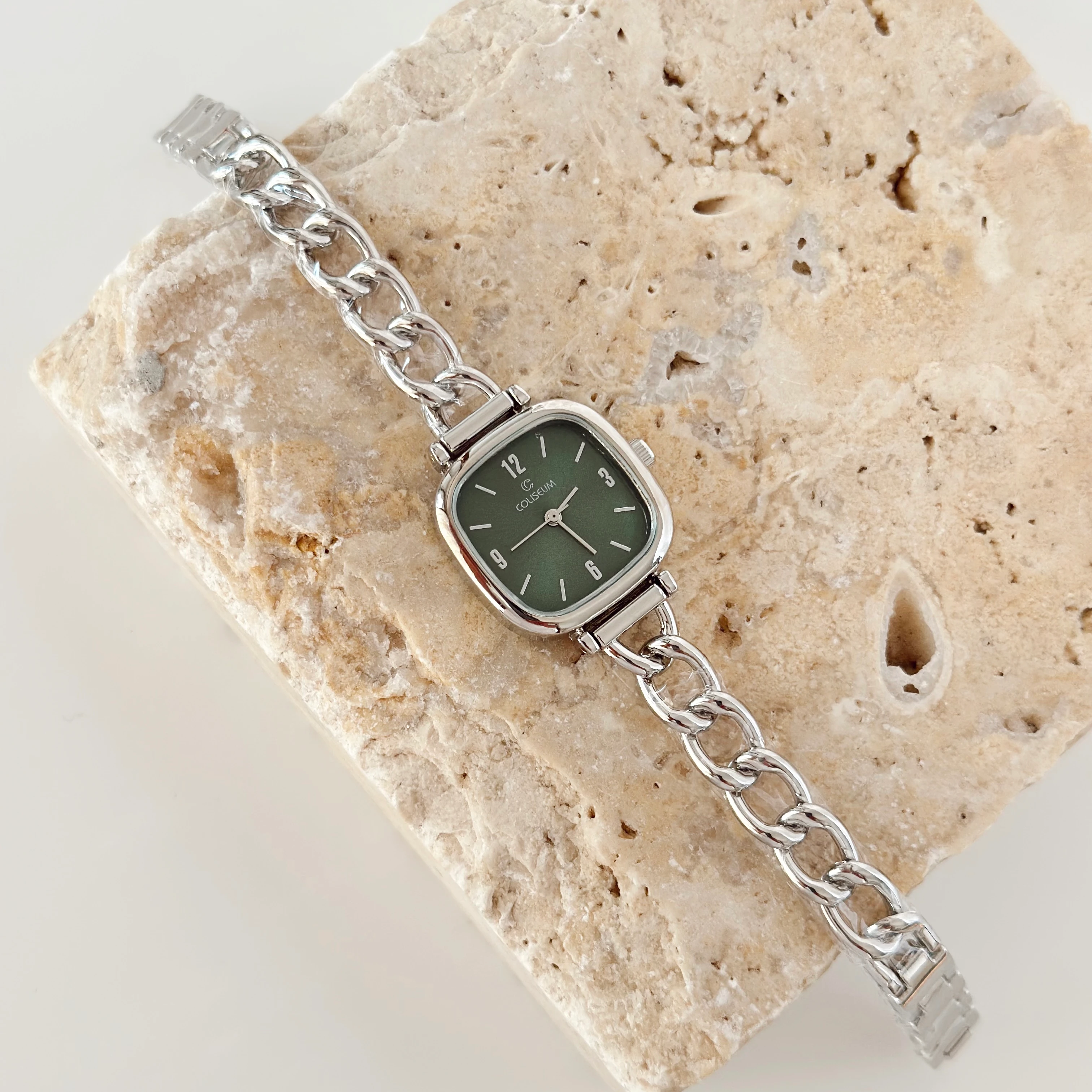 Corrente Gümüş Saat Yeşil