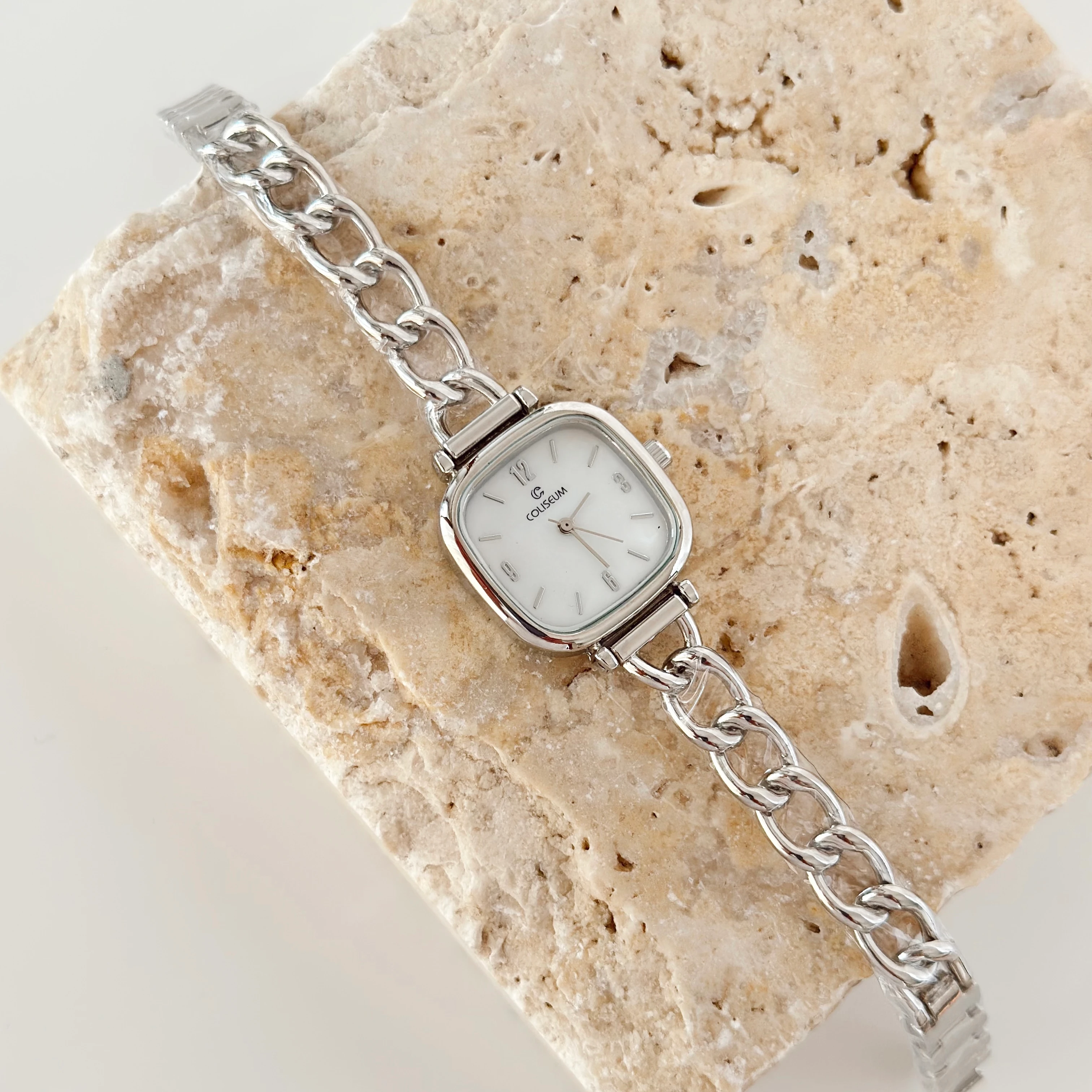 Corrente Gümüş Saat Beyaz