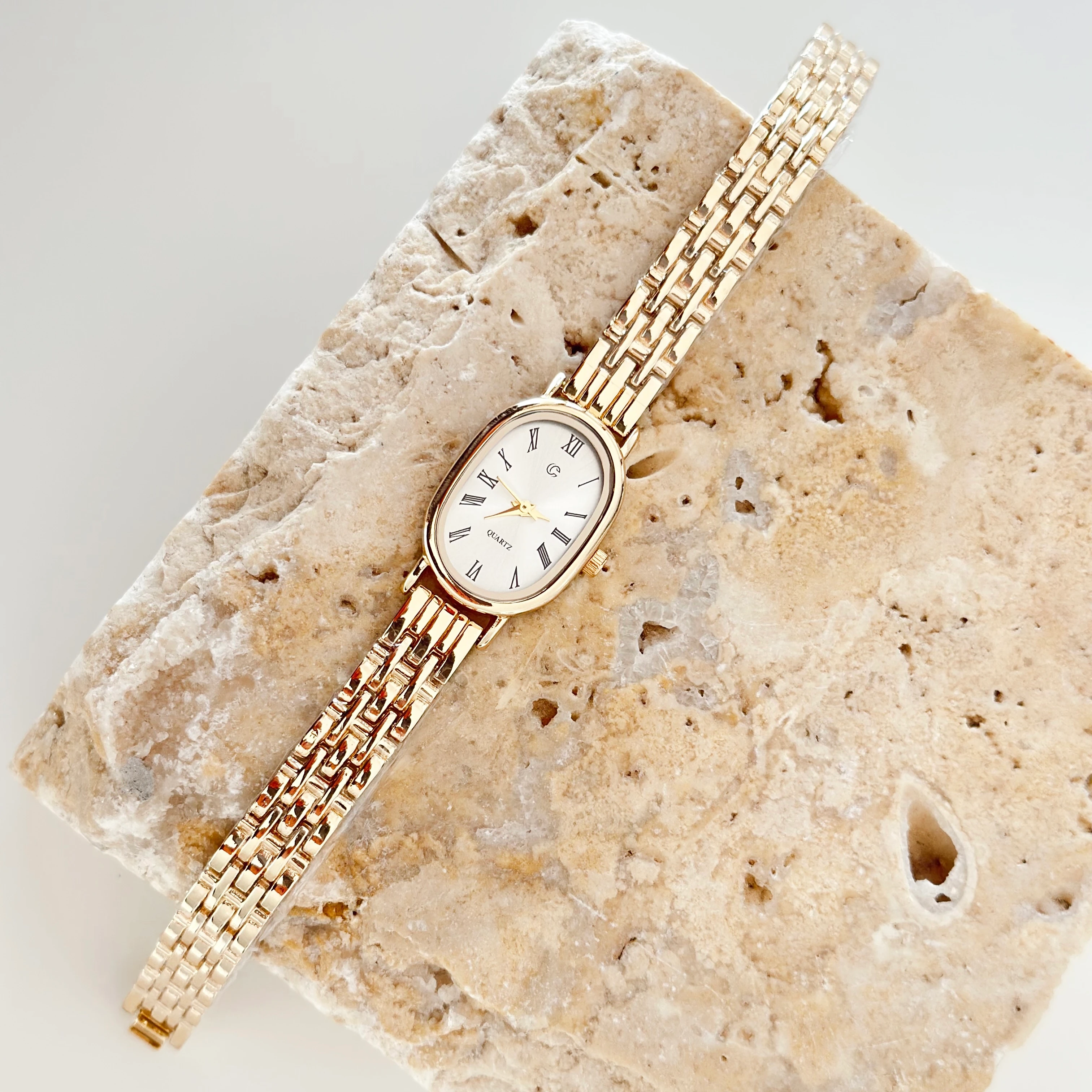 Churn Gold Saat Beyaz