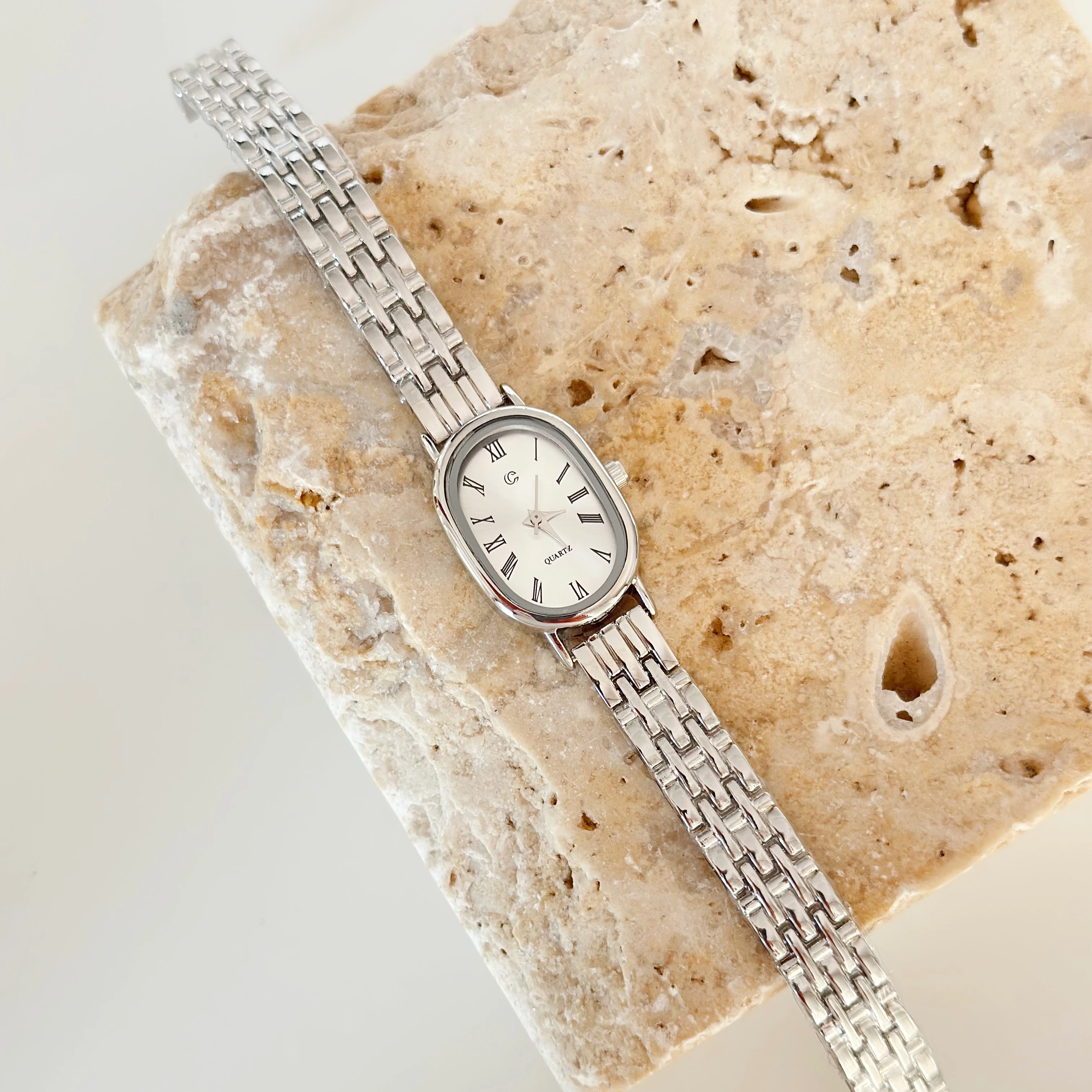 Churn Gümüş Saat Beyaz