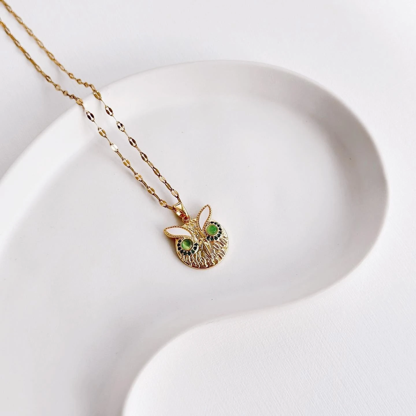 Baykuş Çelik Kolye