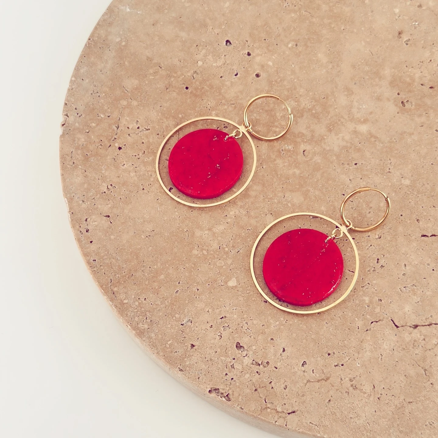 Cloud Fuşya Handmade Halka Küpe