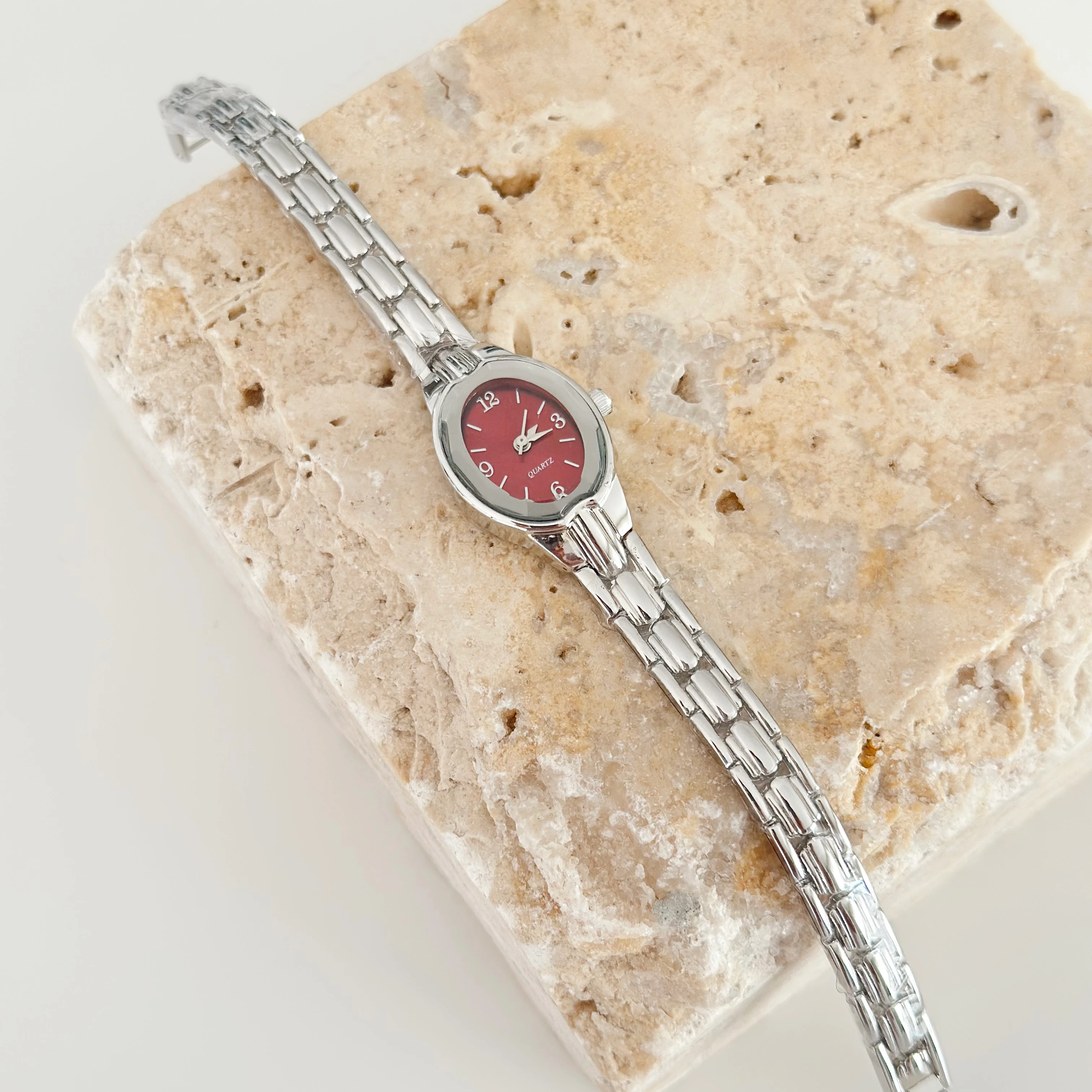 Rive Gümüş Saat Bordo