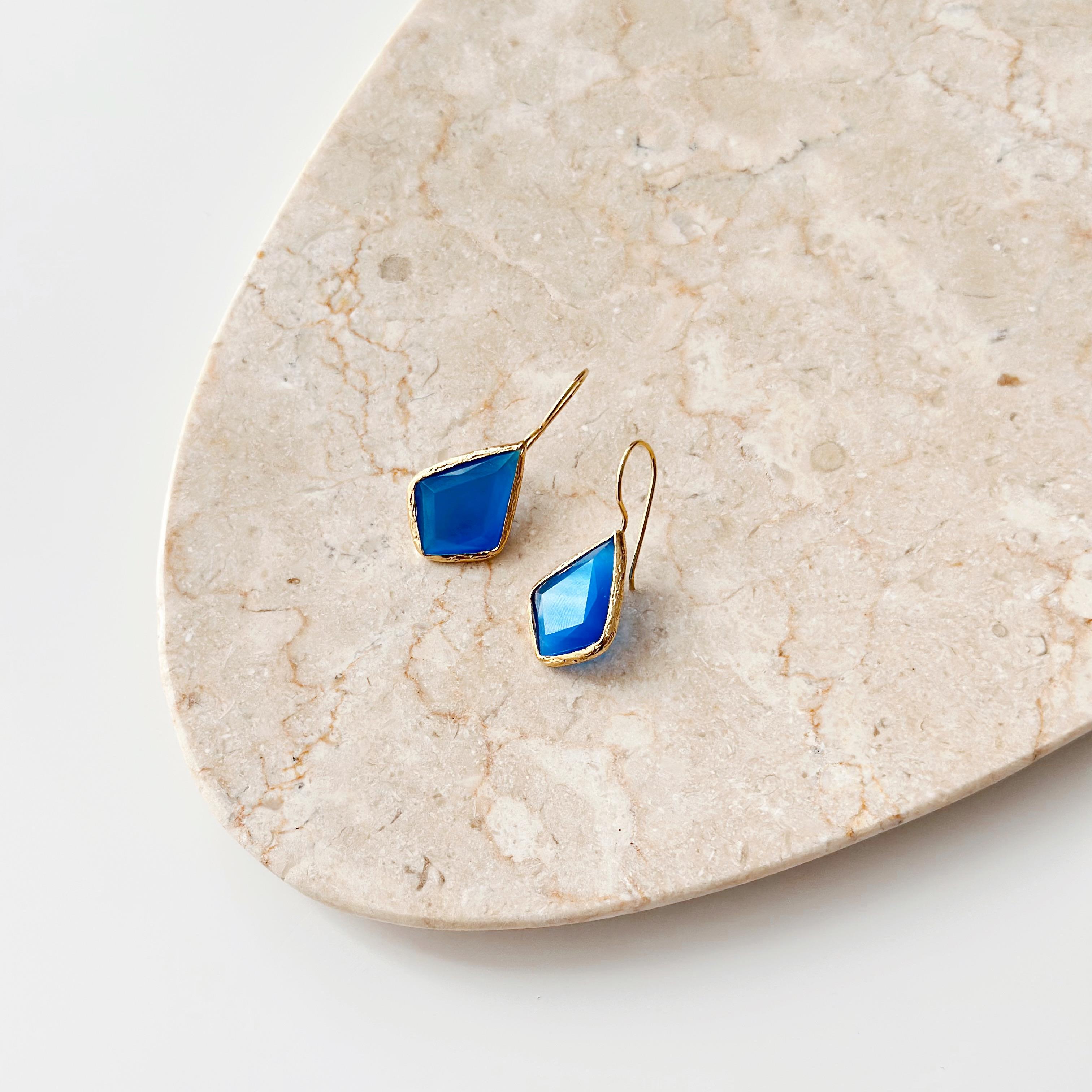 Ojo de gato Doğal taş küpe