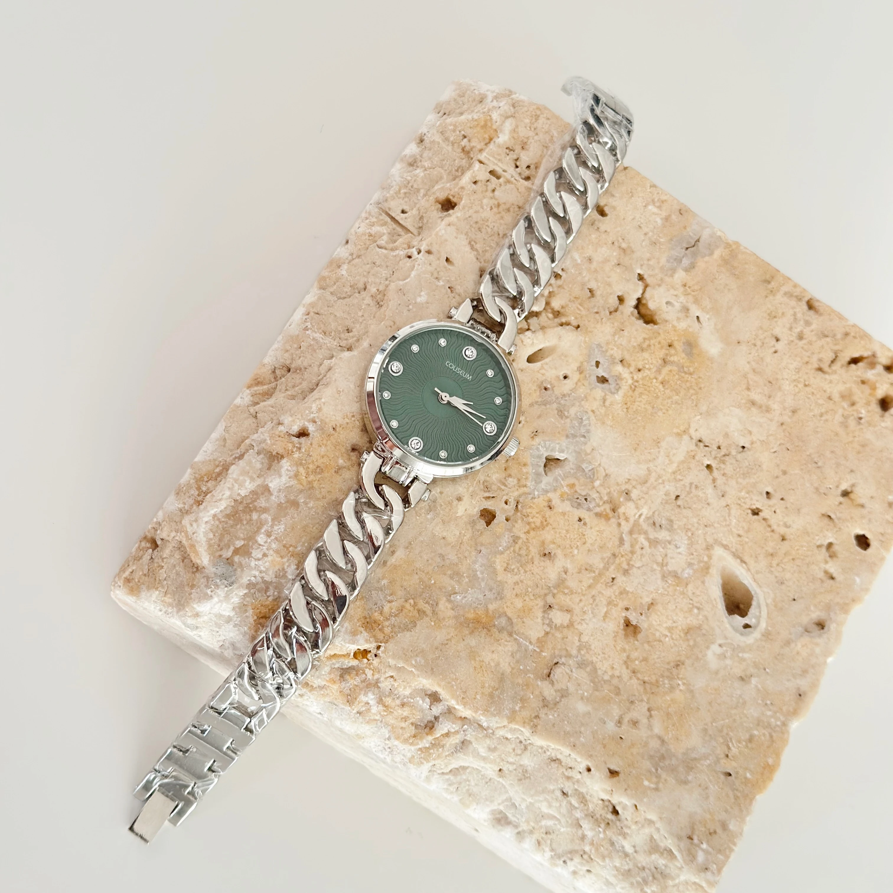 Ola Gümüş Saat Yeşil