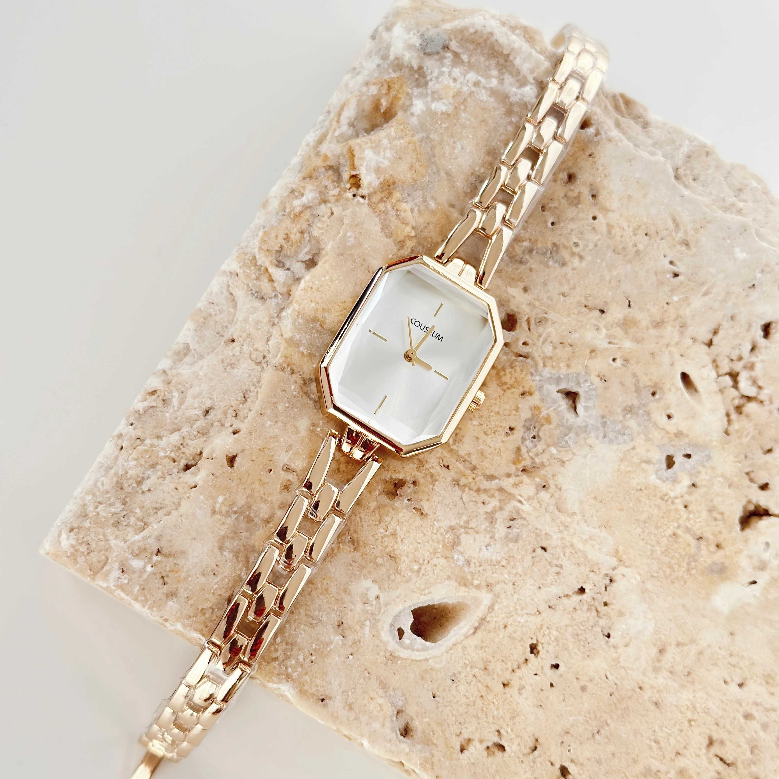 Angulaire Gold Saat Beyaz