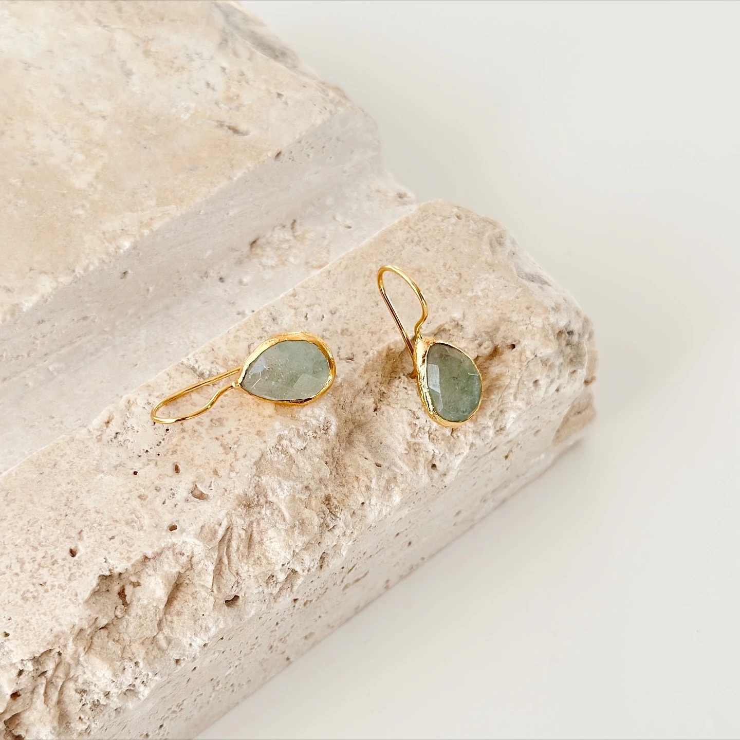 Gaia Akvamarin Doğal Taş küpe