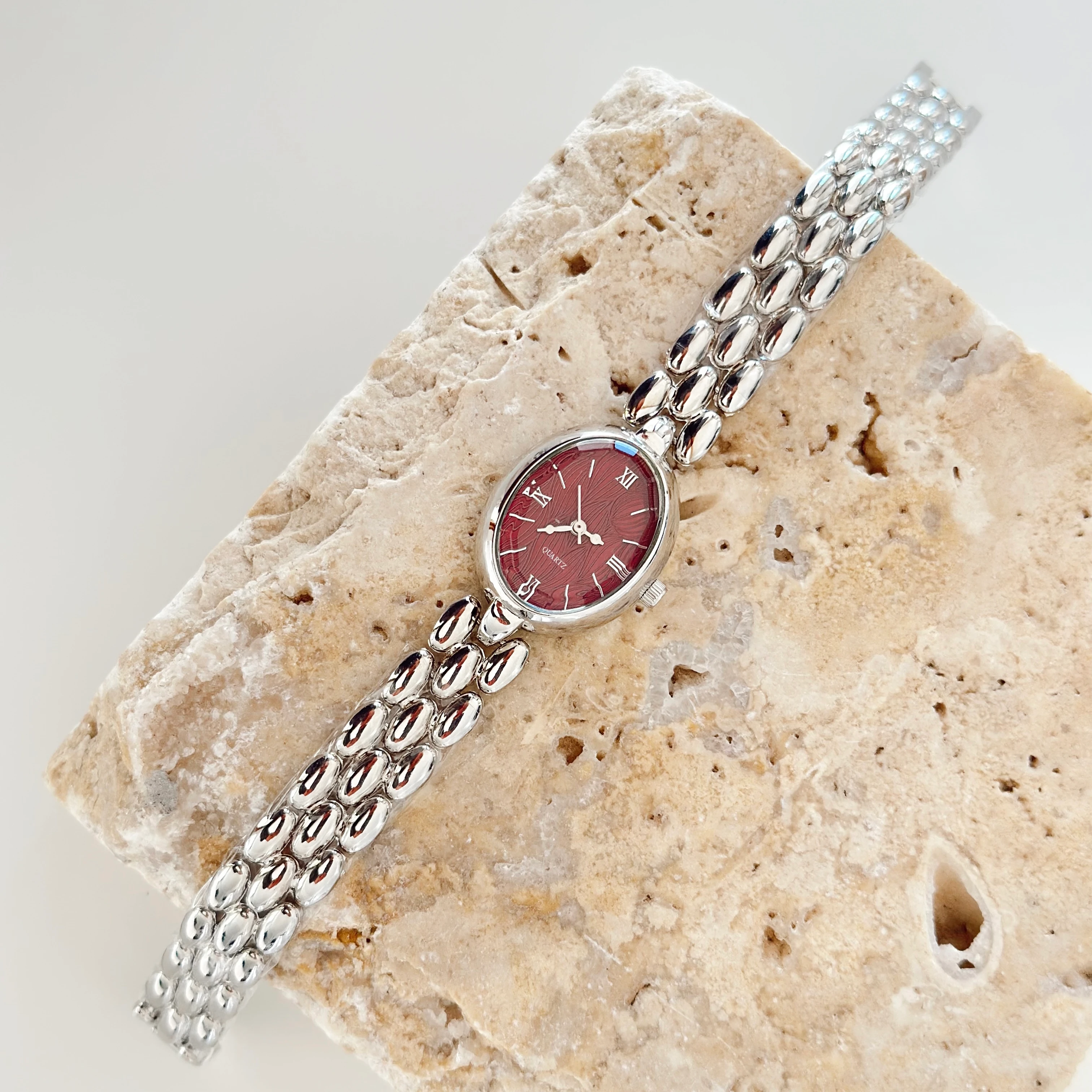 Turias Bordo Gümüş Saat