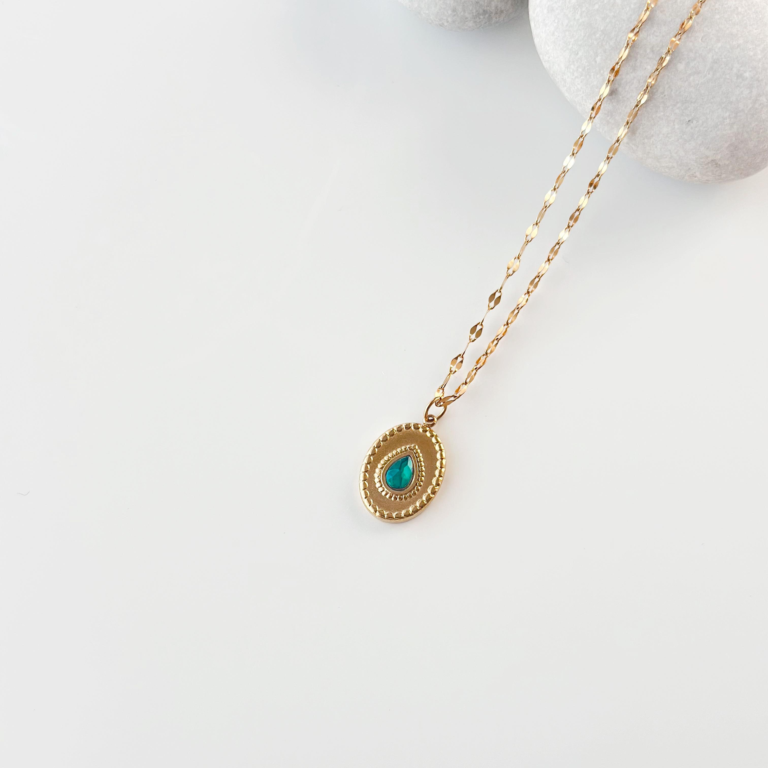 Pouco Verde Çelik Kolye