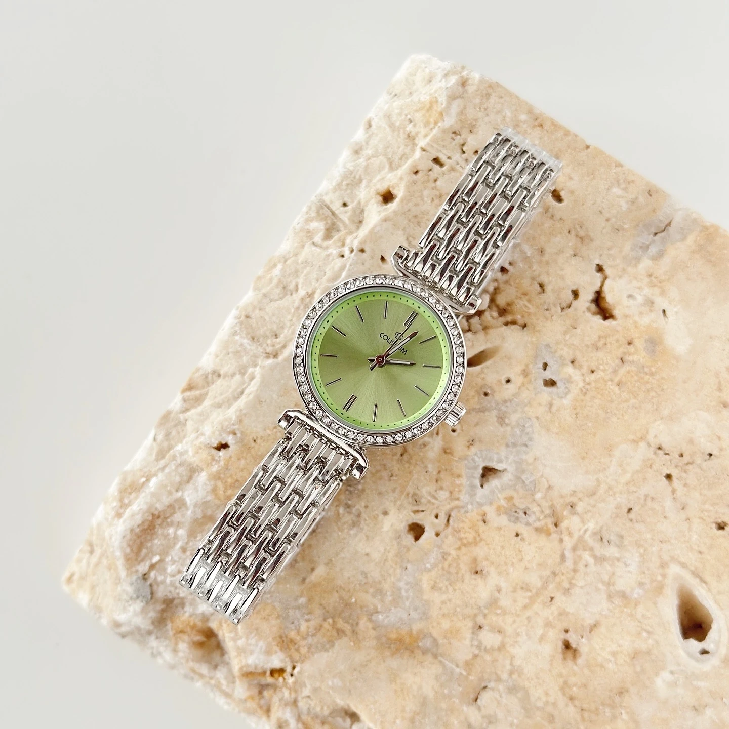 Quasar Gümüş Yeşil Saat