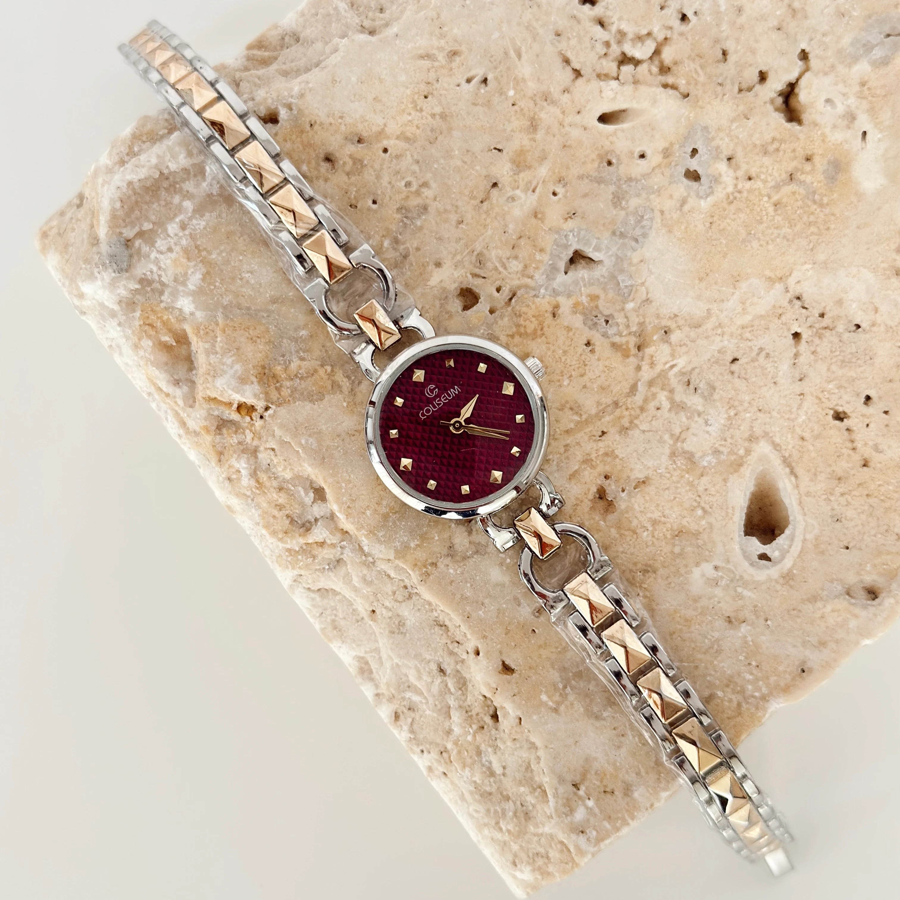 Soilleir Gümüş Gold Saat Bordo