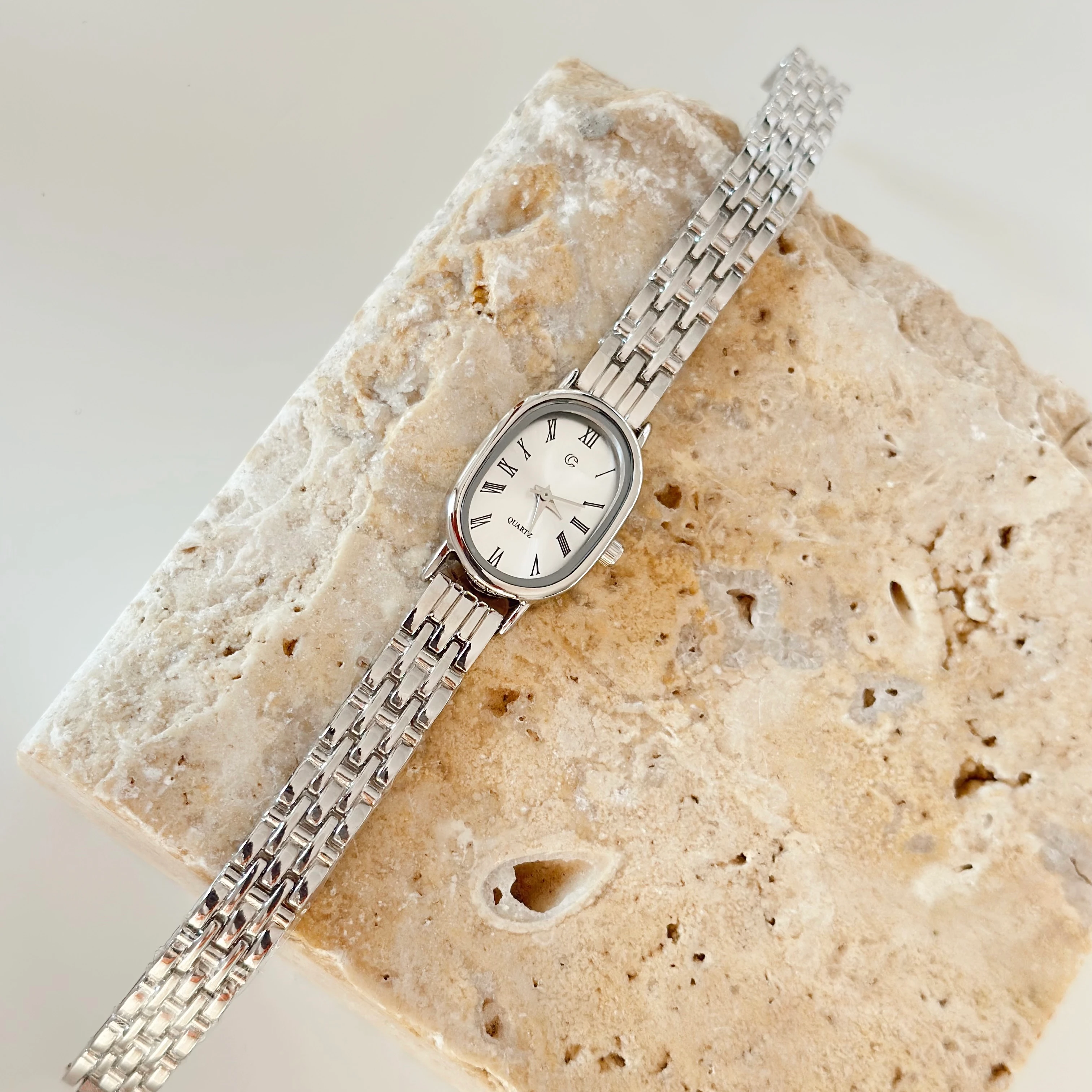 Churn Gümüş Saat Beyaz