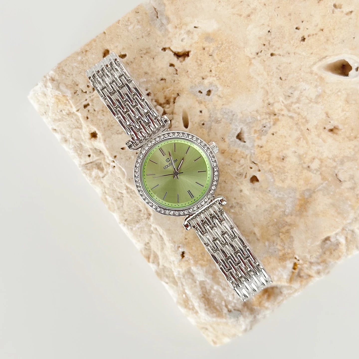 Quasar Gümüş Yeşil Saat