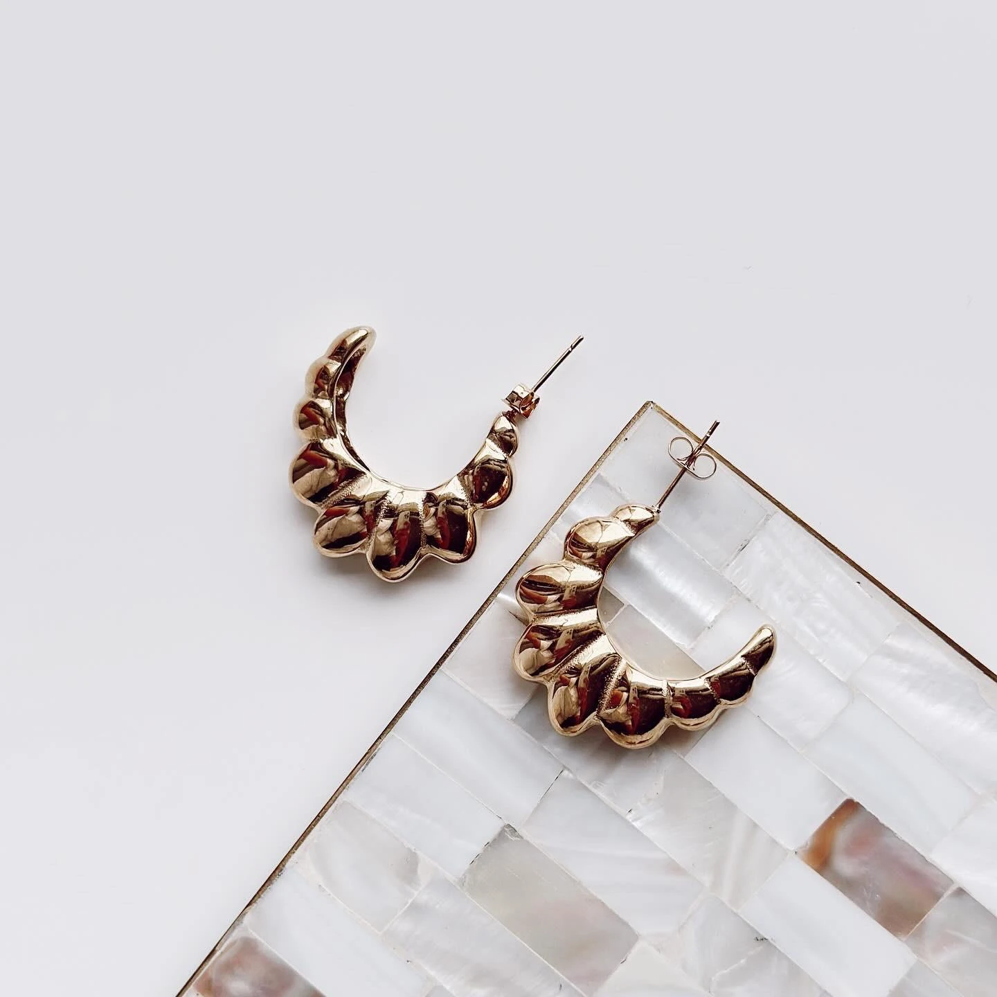 Goccioline gold çelik küpe