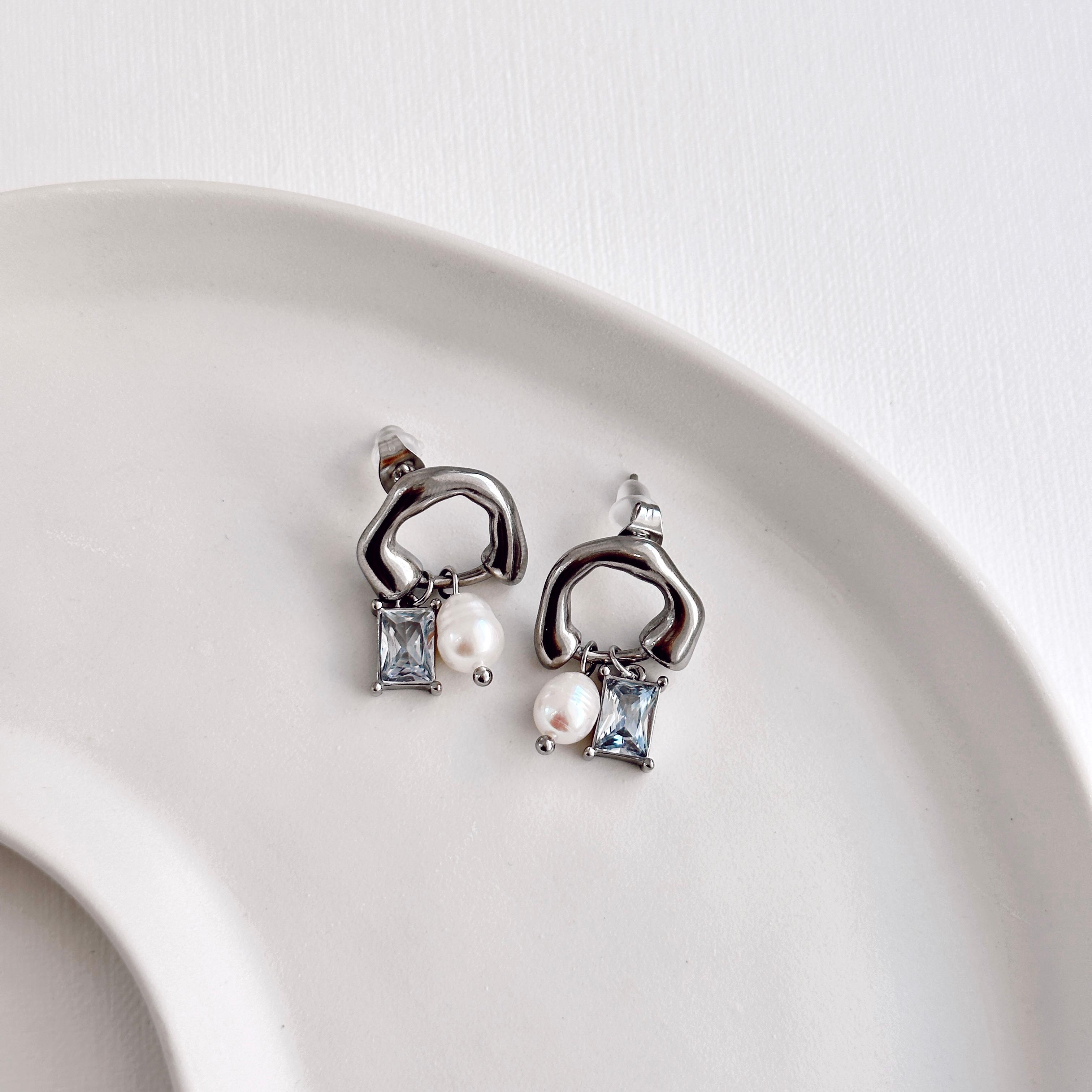 Tek İnci Xuping Küpe Çelik