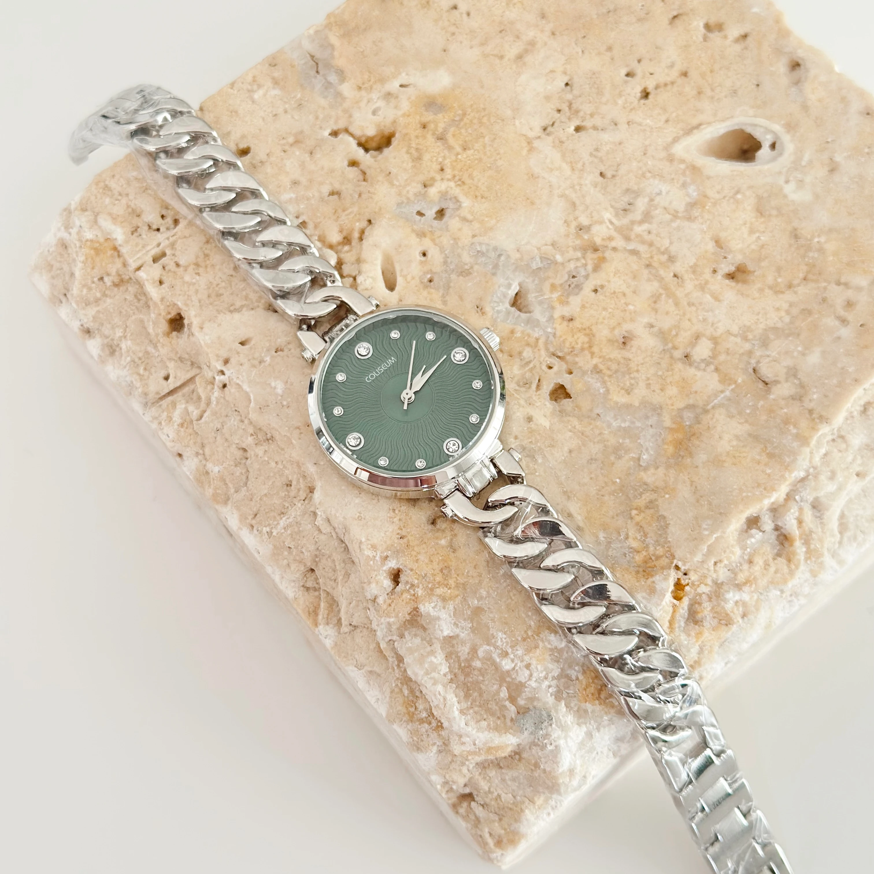 Ola Gümüş Saat Yeşil