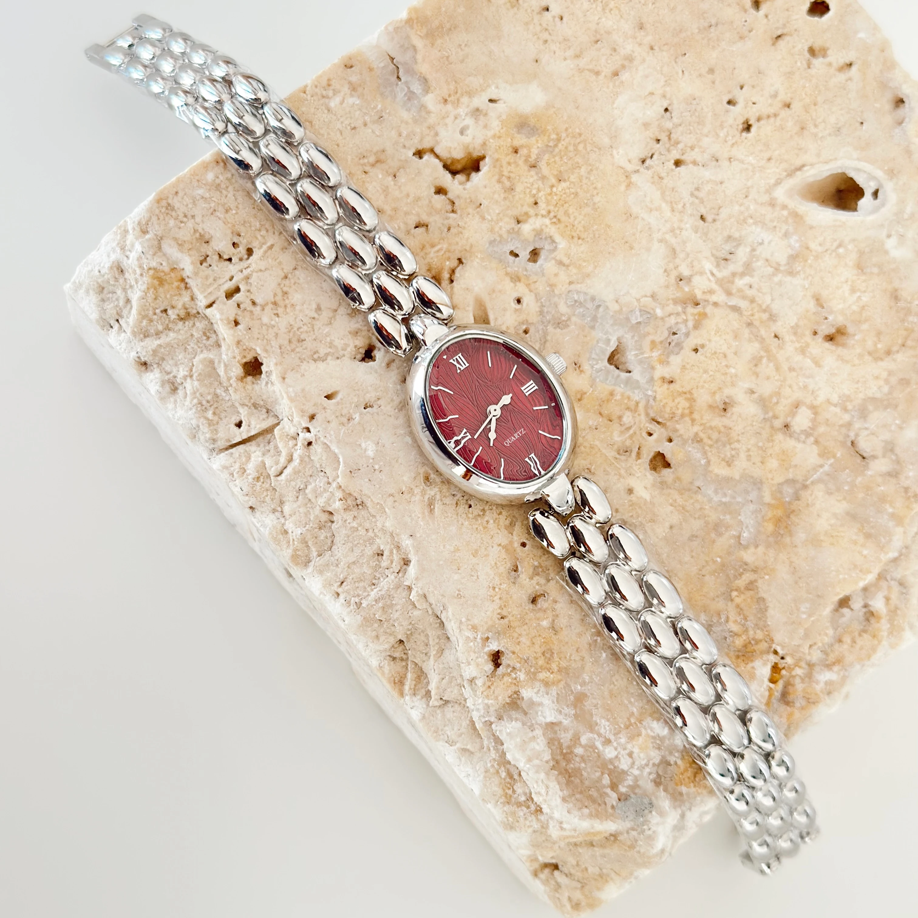 Turias Bordo Gümüş Saat