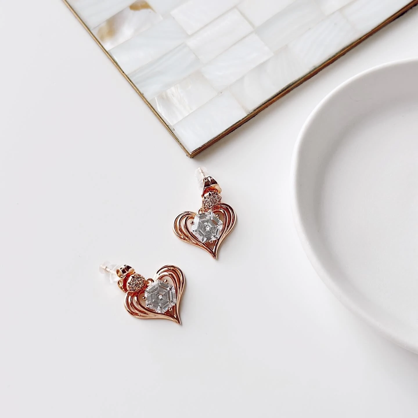 Işıltılı kalp Xupıng küpe