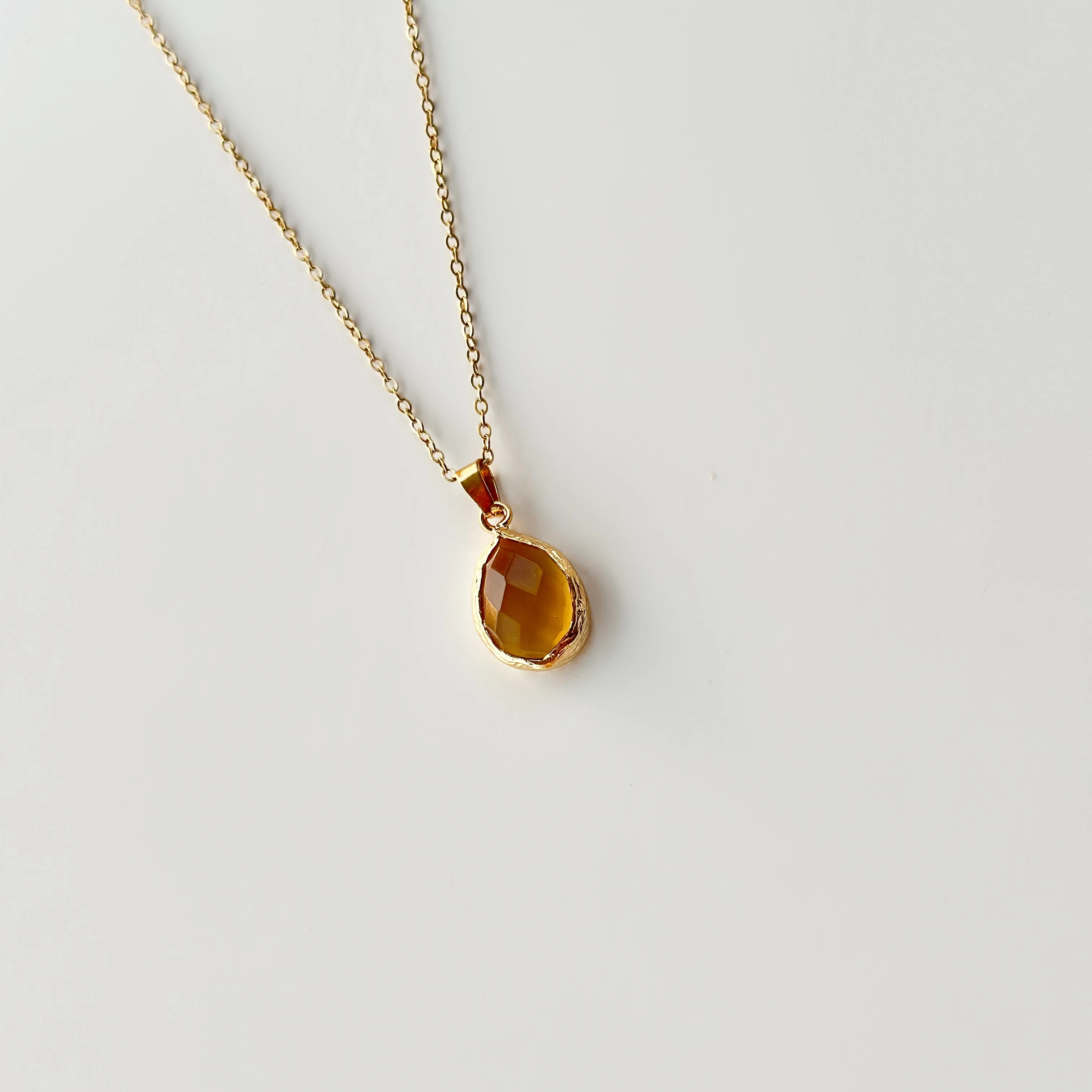 Bal Rengi Akik Doğal Taş Kolye