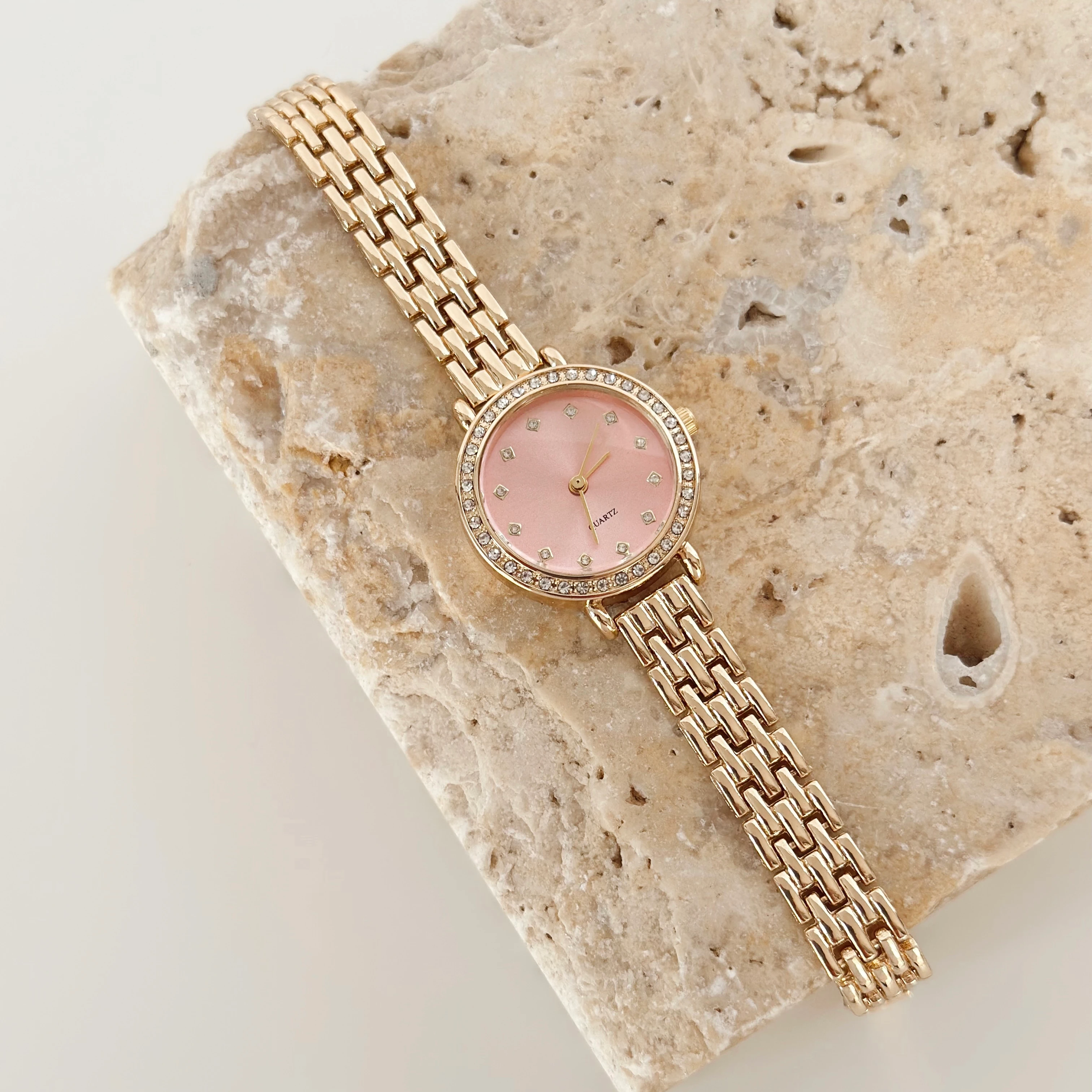 Petite Gold Saat Pembe