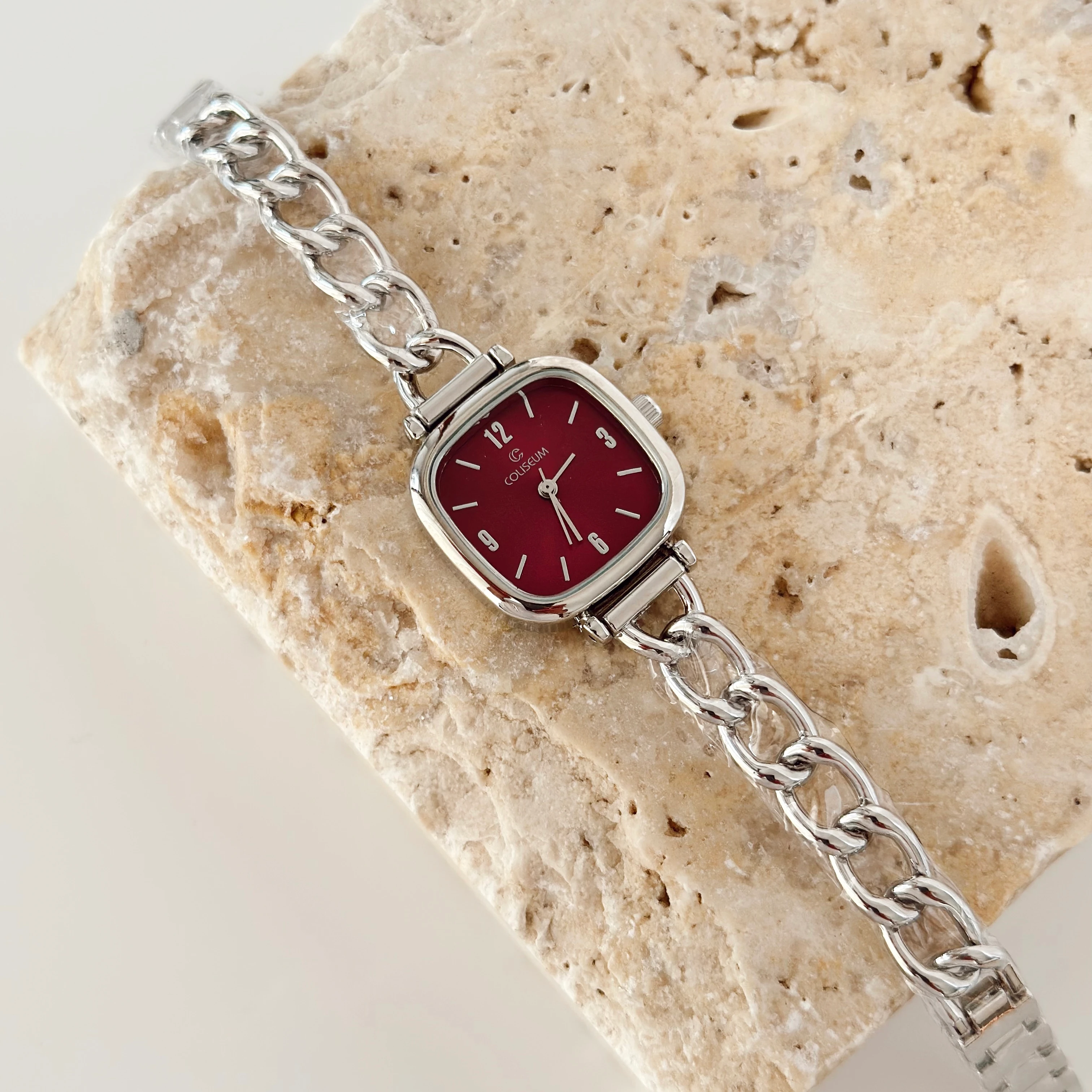 Corrente Gümüş Saat Bordo