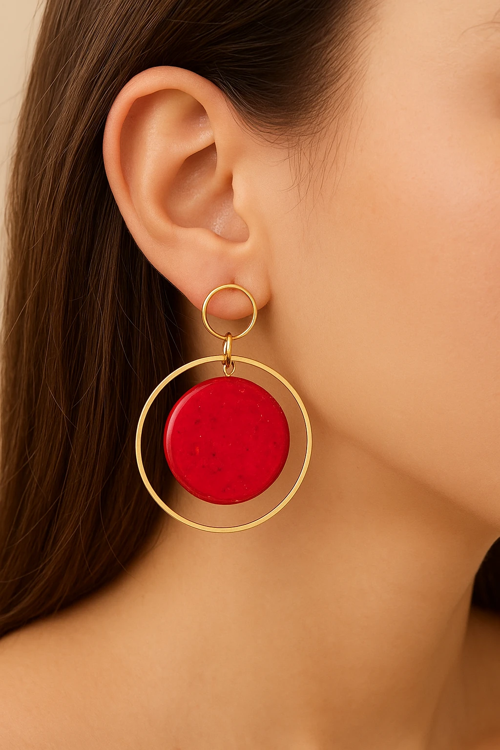 Cloud Fuşya Handmade Halka Küpe