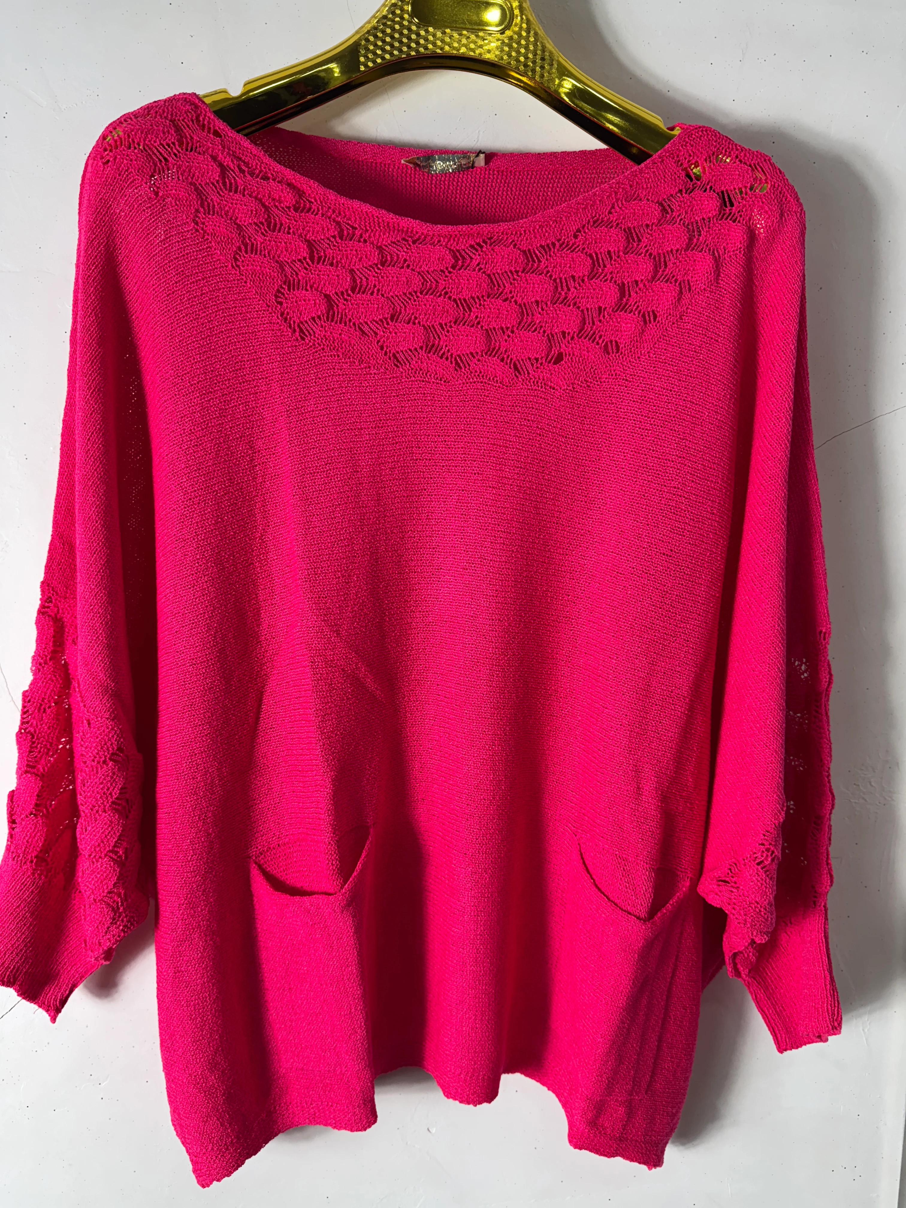 BÜYÜK BEDEN BADEM MODEL MERSERİZE TRİKO - FUŞYA