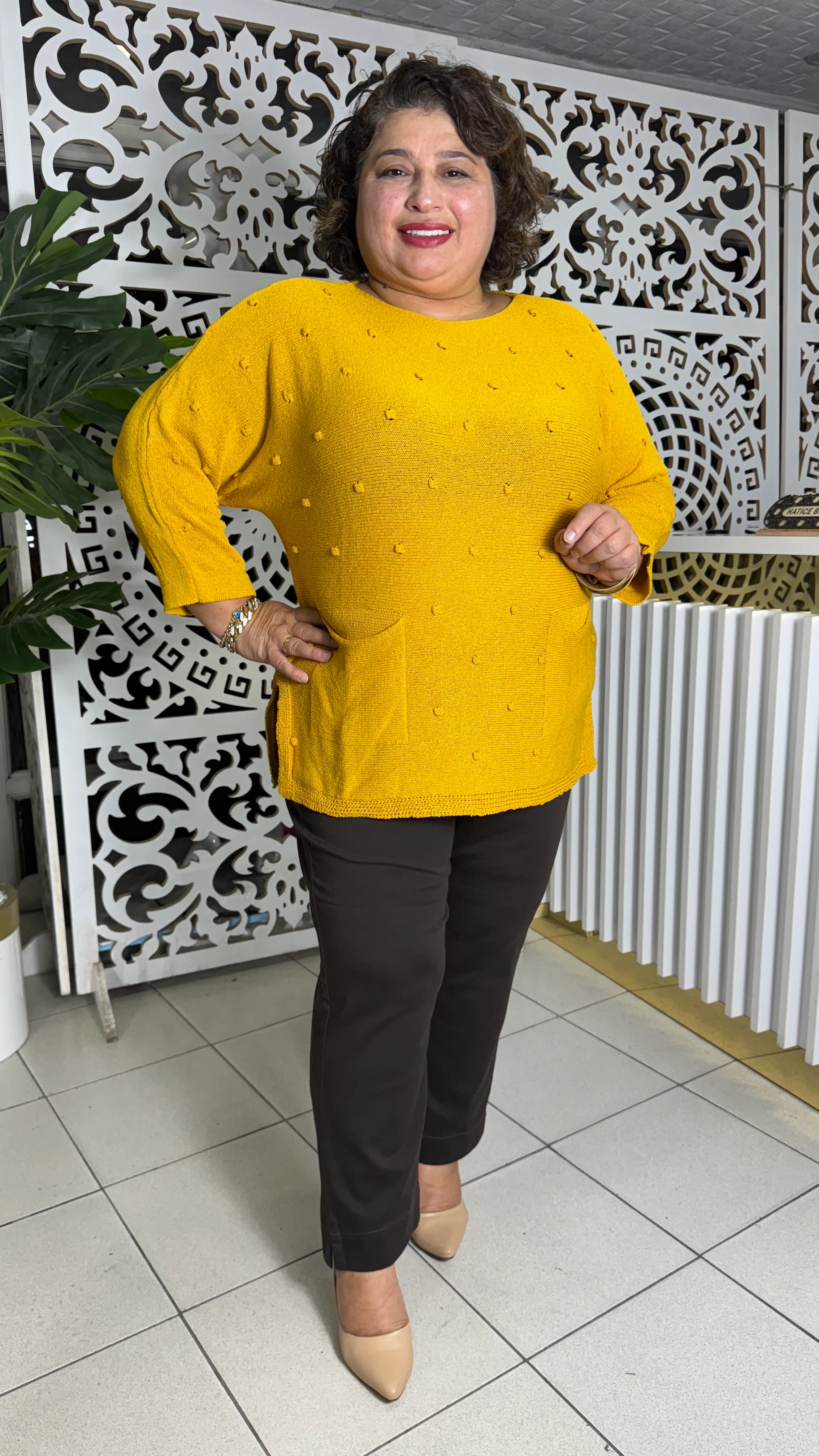 BÜYÜK BEDEN GABARDİN BİLEK BOY PANTOLON