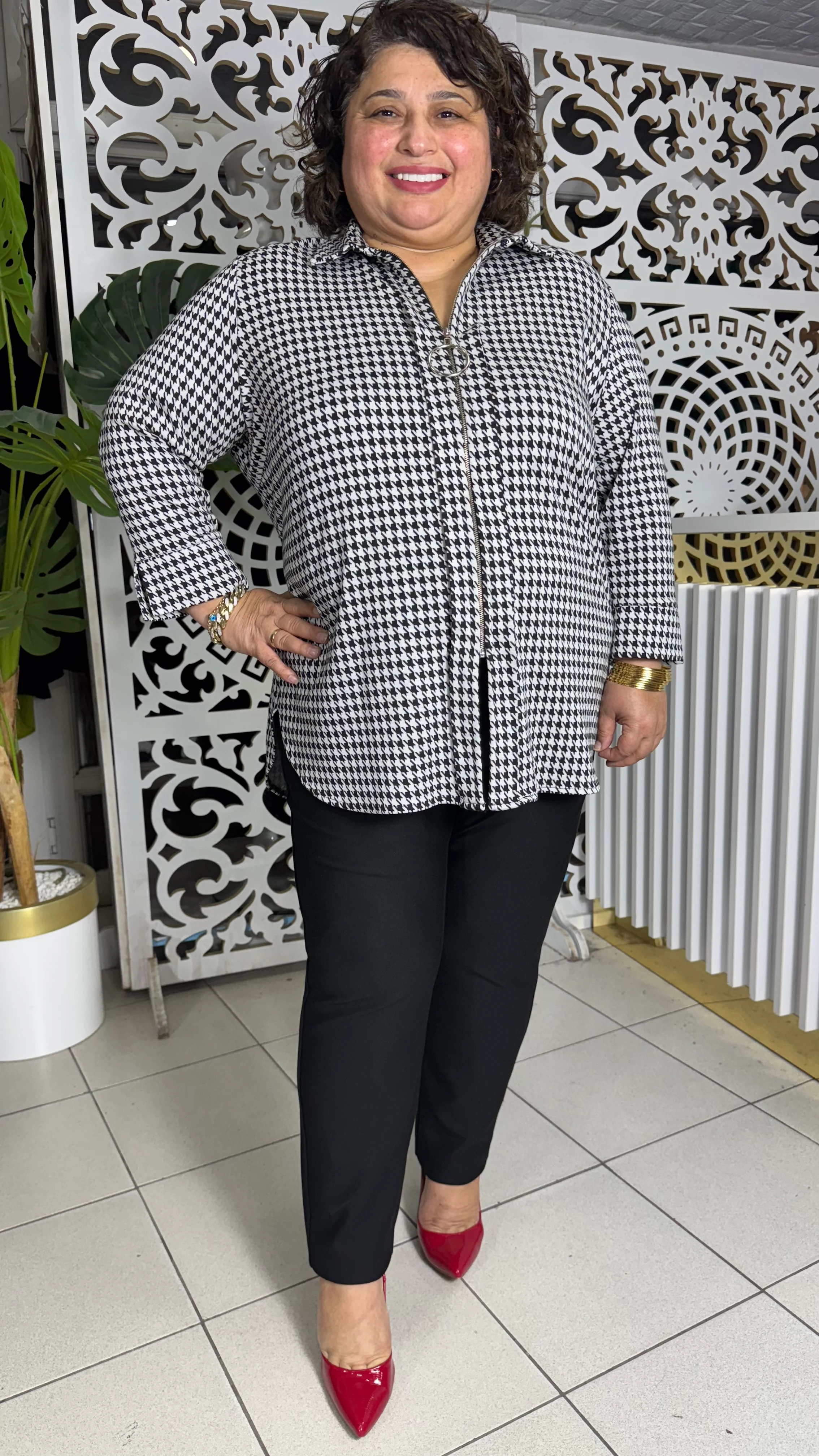 BÜYÜK BEDEN KAZAYAĞI DESEN GÖMLEK CEKET