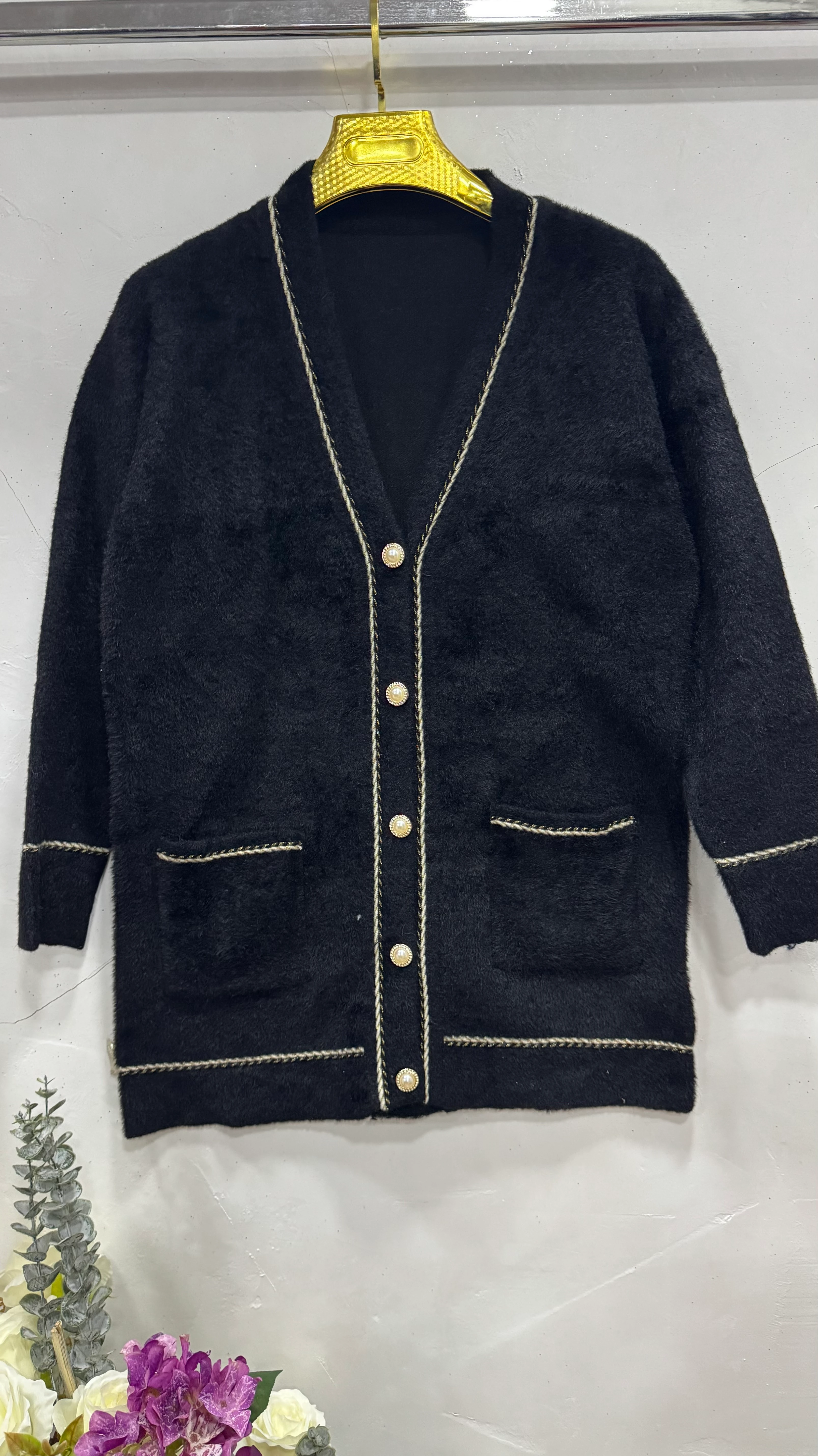 BÜYÜK BEDEN ANGORA HIRKA - SİYAH