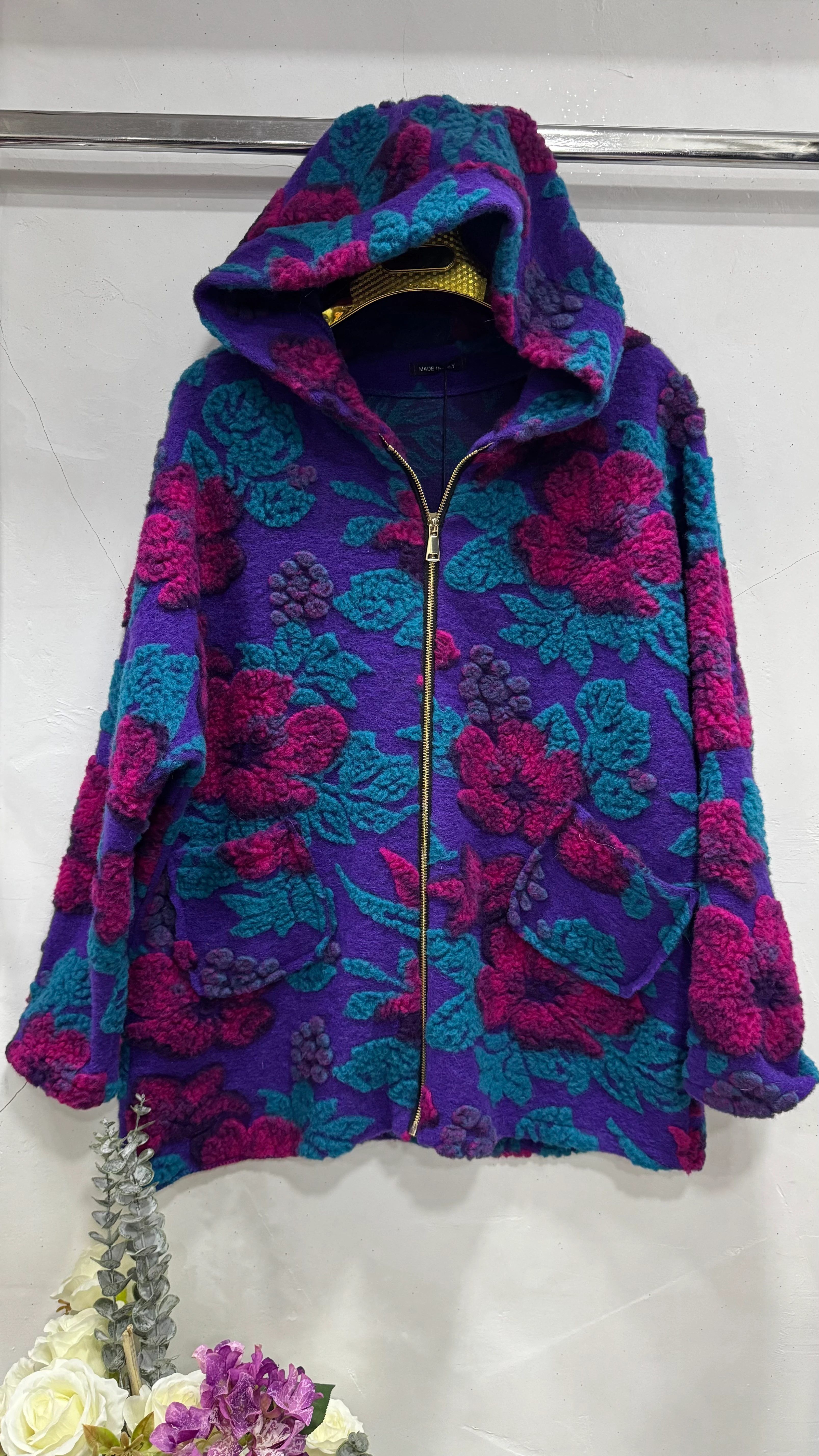 BÜYÜK BEDEN İTALYAN KEÇE MONT - MAVİ