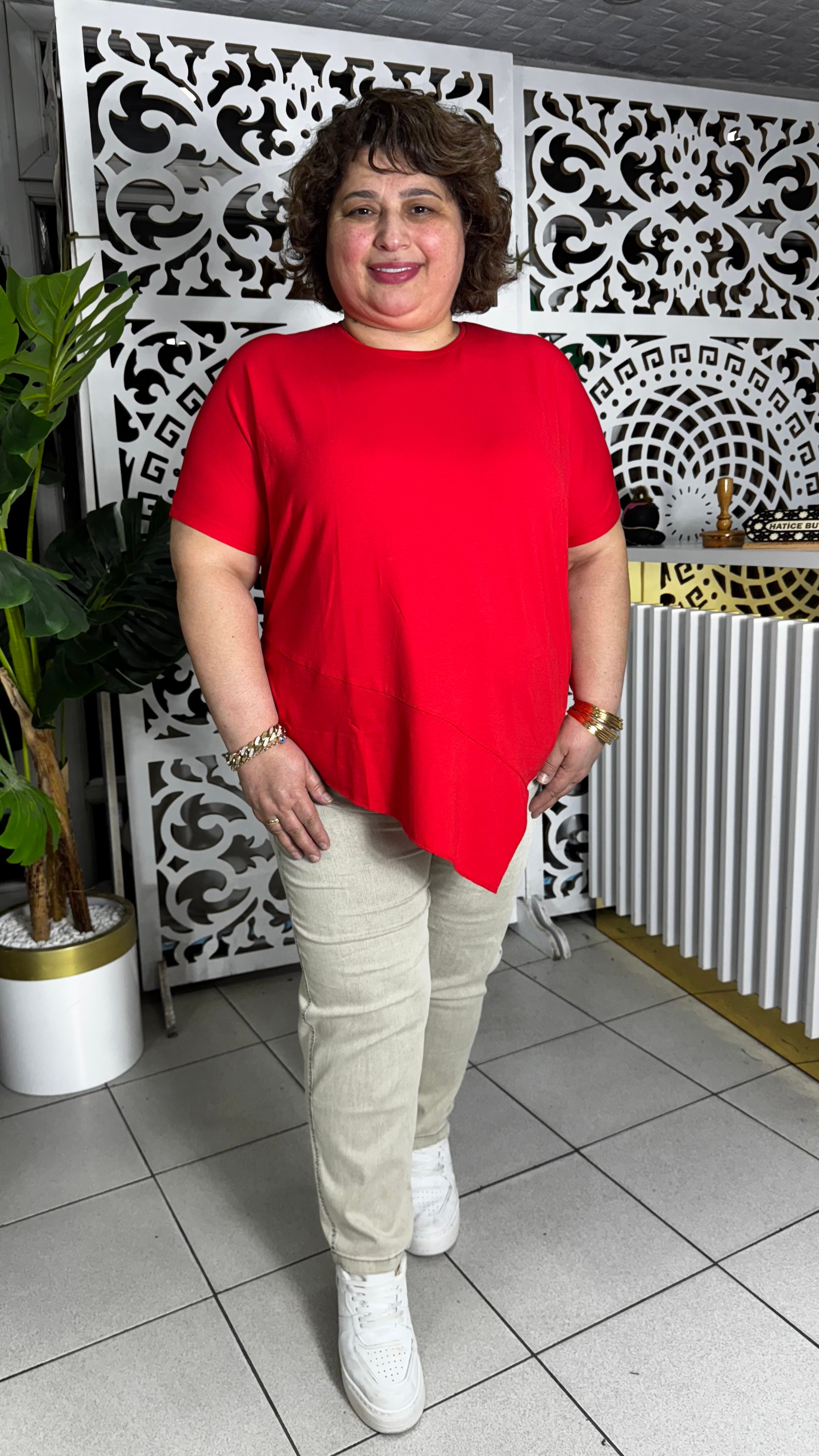 AKAR KUMAŞ FUL ESNEK PANTOLON - TAŞ RENGİ