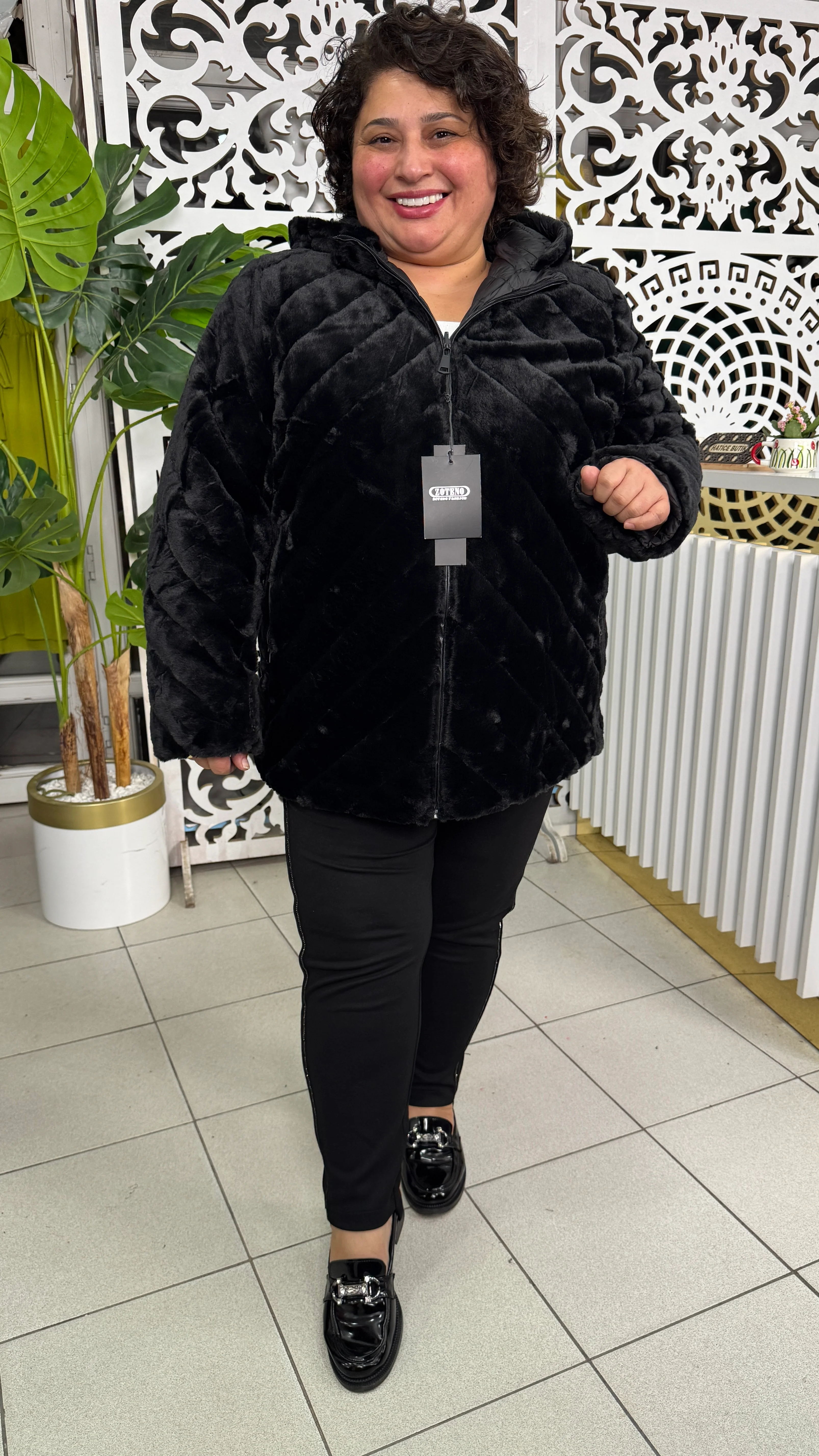 ÇİFT TARAFI KULLANILAN BÜYÜK BEDEN İTALYAN MONT  - SİYAH