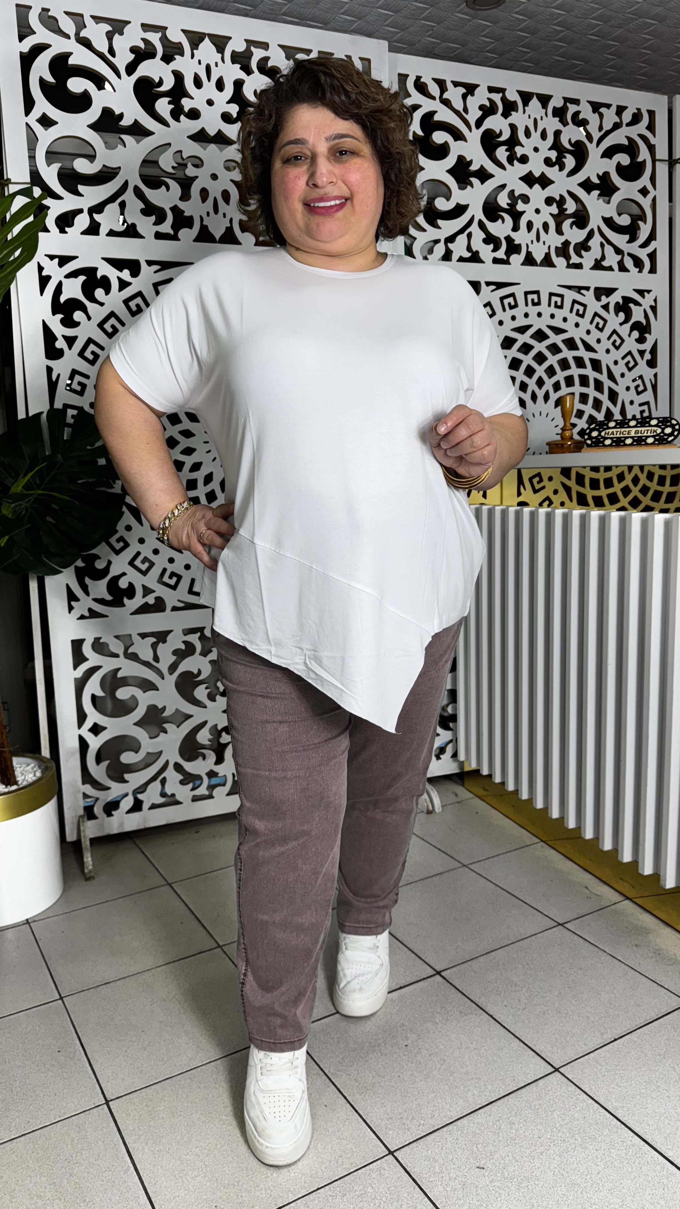 AKAR KUMAŞ FUL ESNEK PANTOLON - KAHVERENGİ