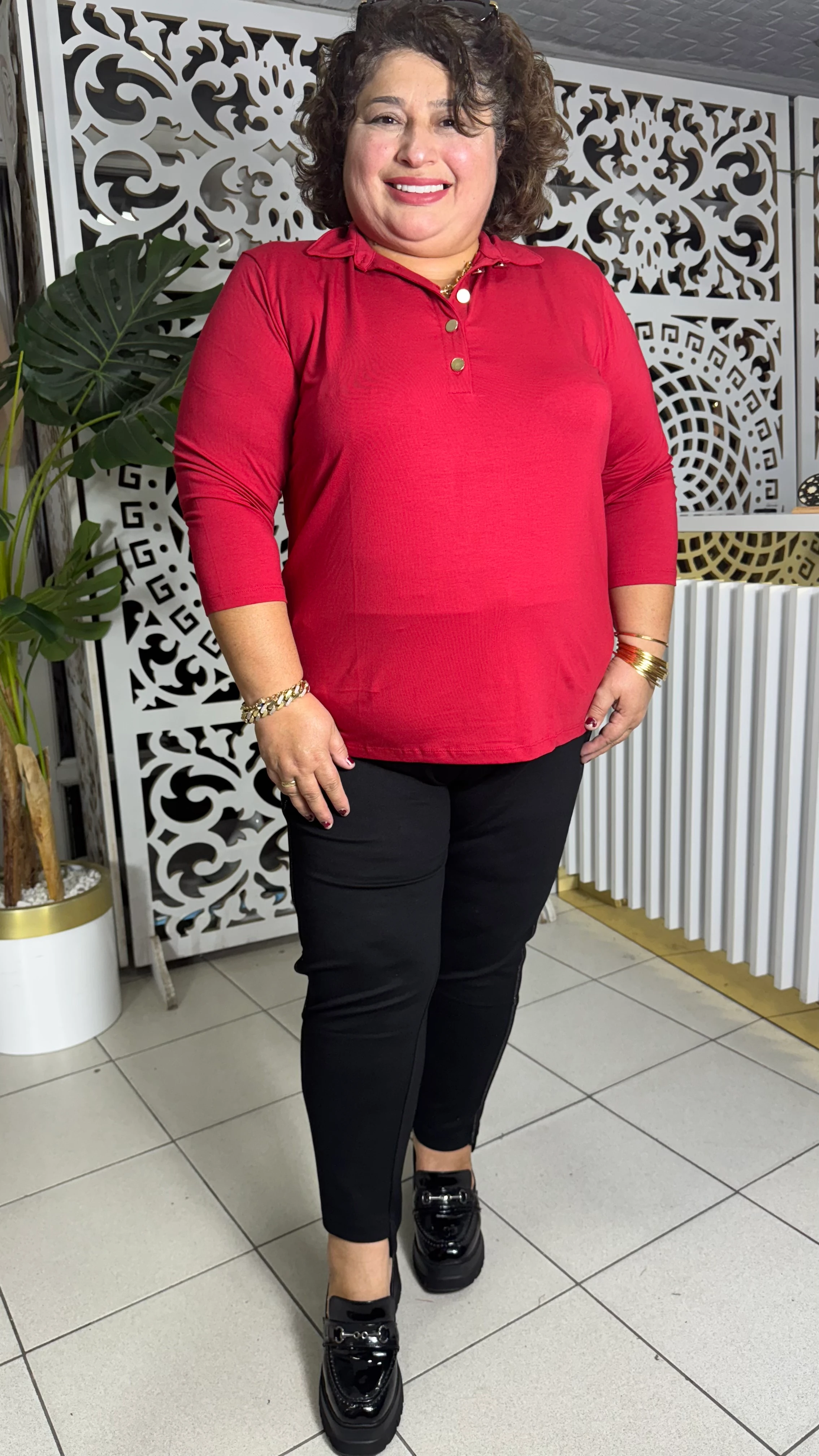 BÜYÜK BEDEN POLO YAKA TRUVAKAR KOL SWEATSHRT