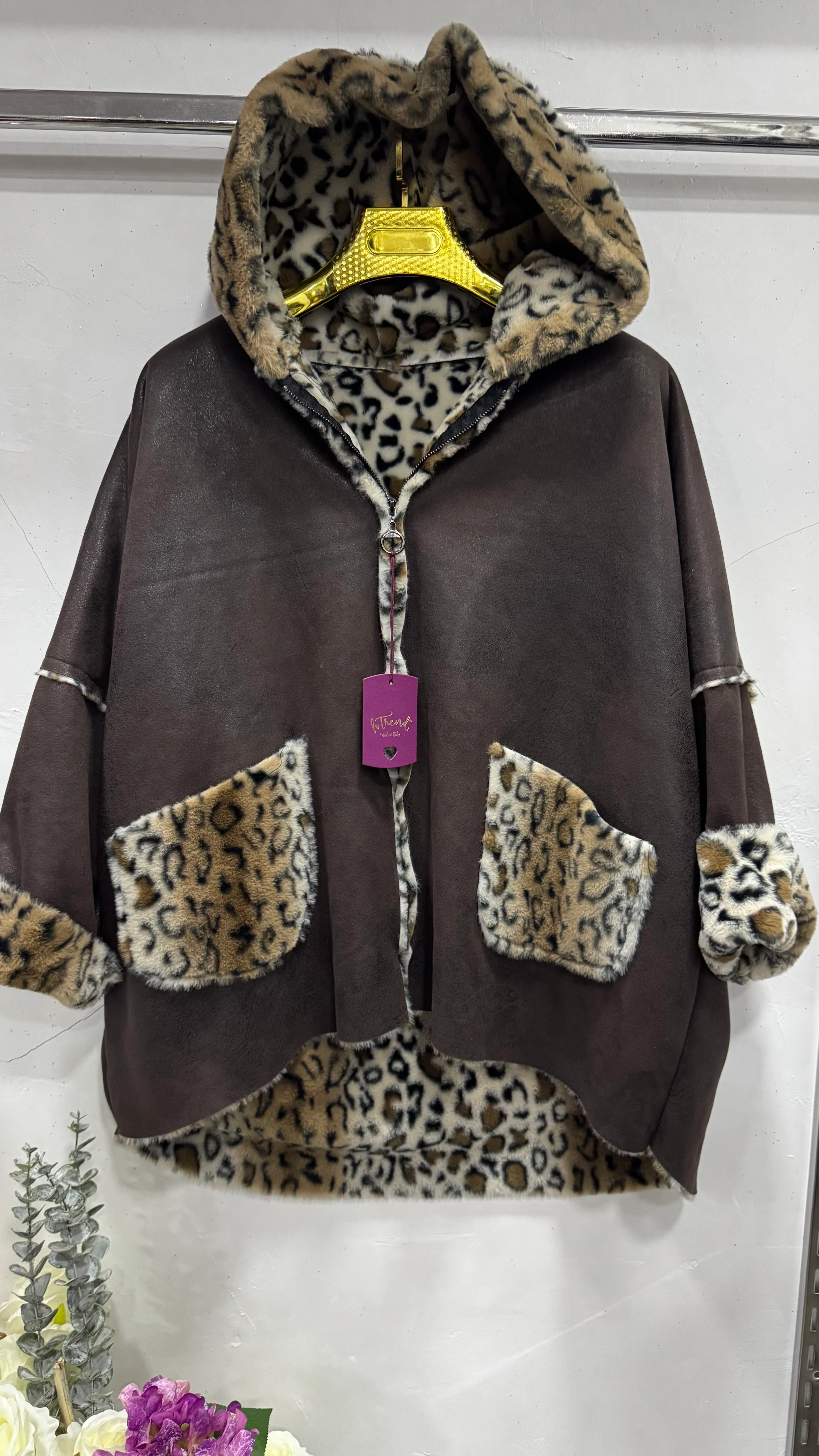 BÜYÜK BEDEN İTALYAN NUBUK MONT - KAHVERENGİ