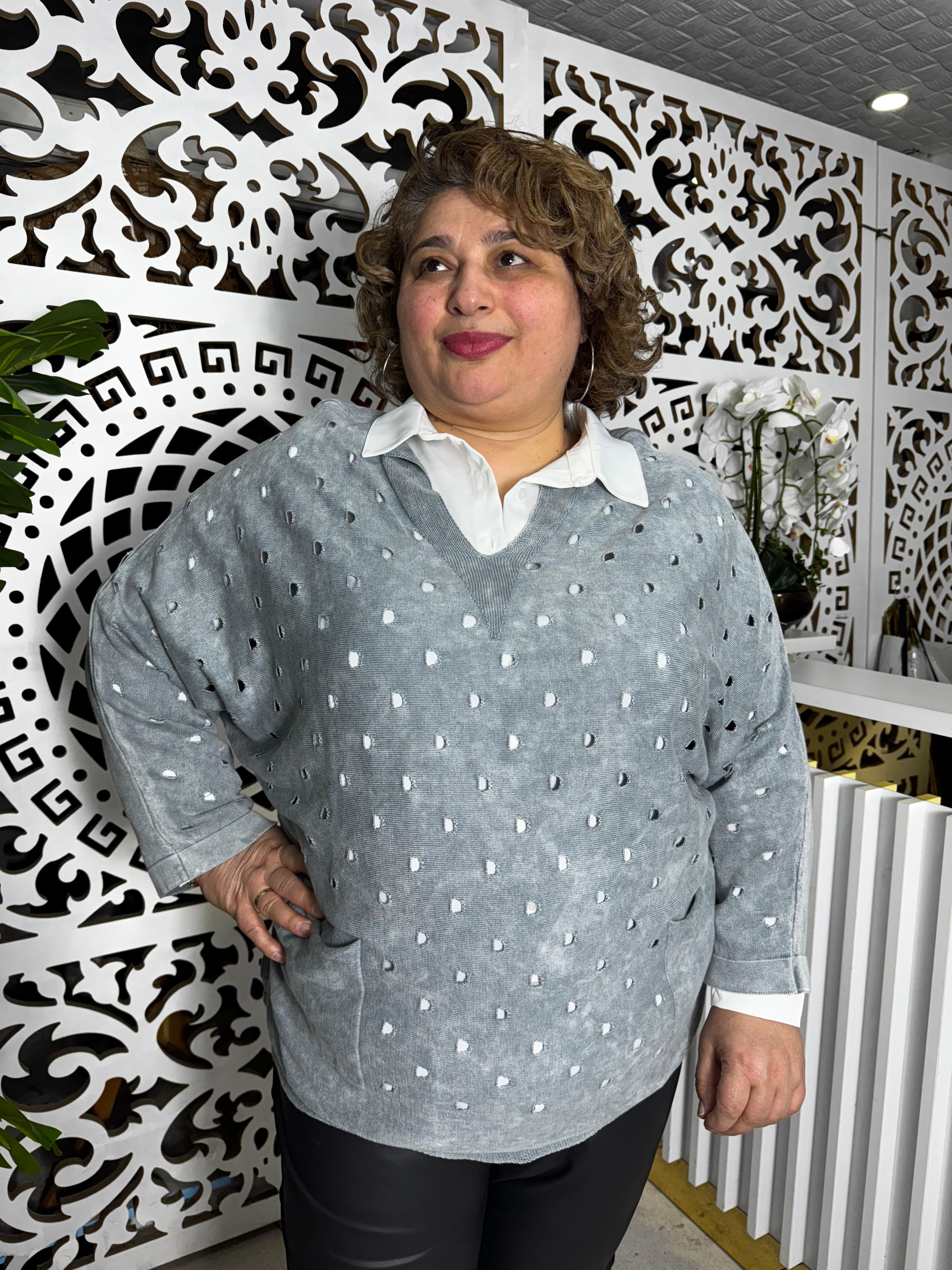 BÜYÜK BEDEN PAMUK YIKAMA DELİK MODEL TRİKO