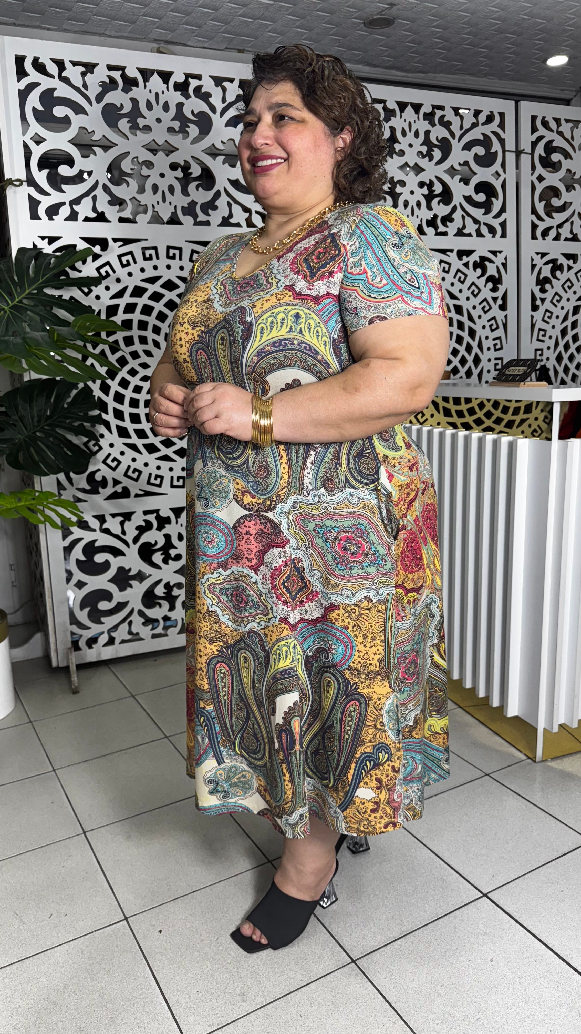 Şal Desen Elbise