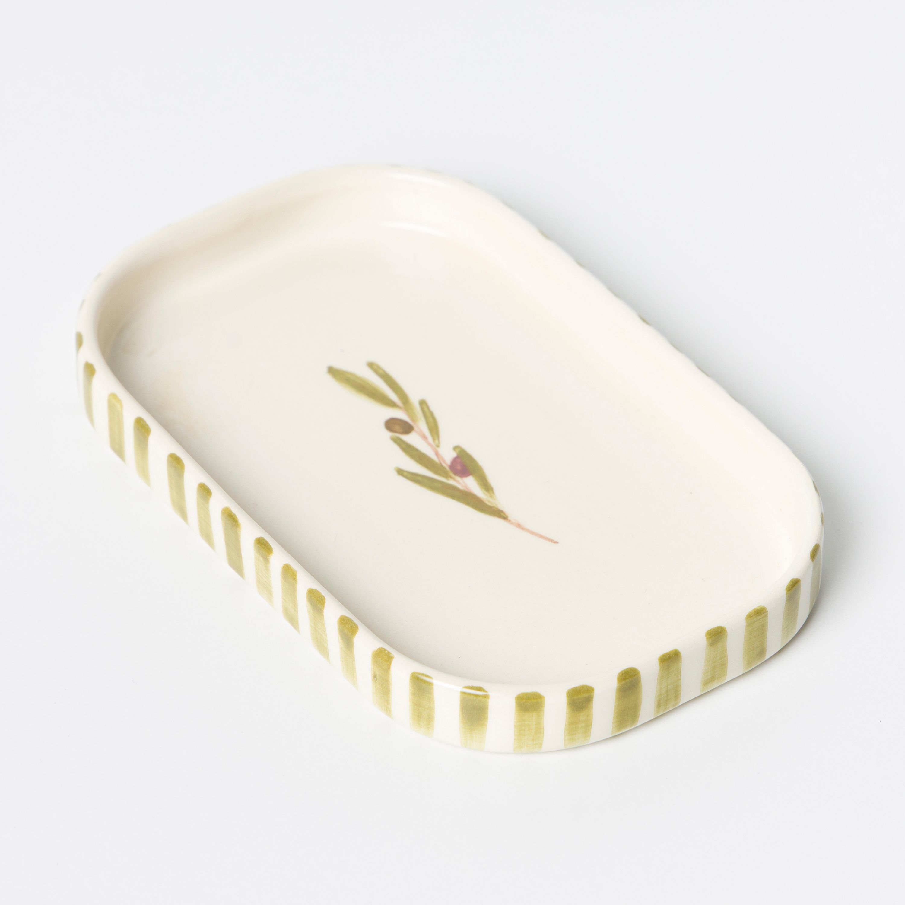 Zeytin Dalı Servis Tabağı - Sarı